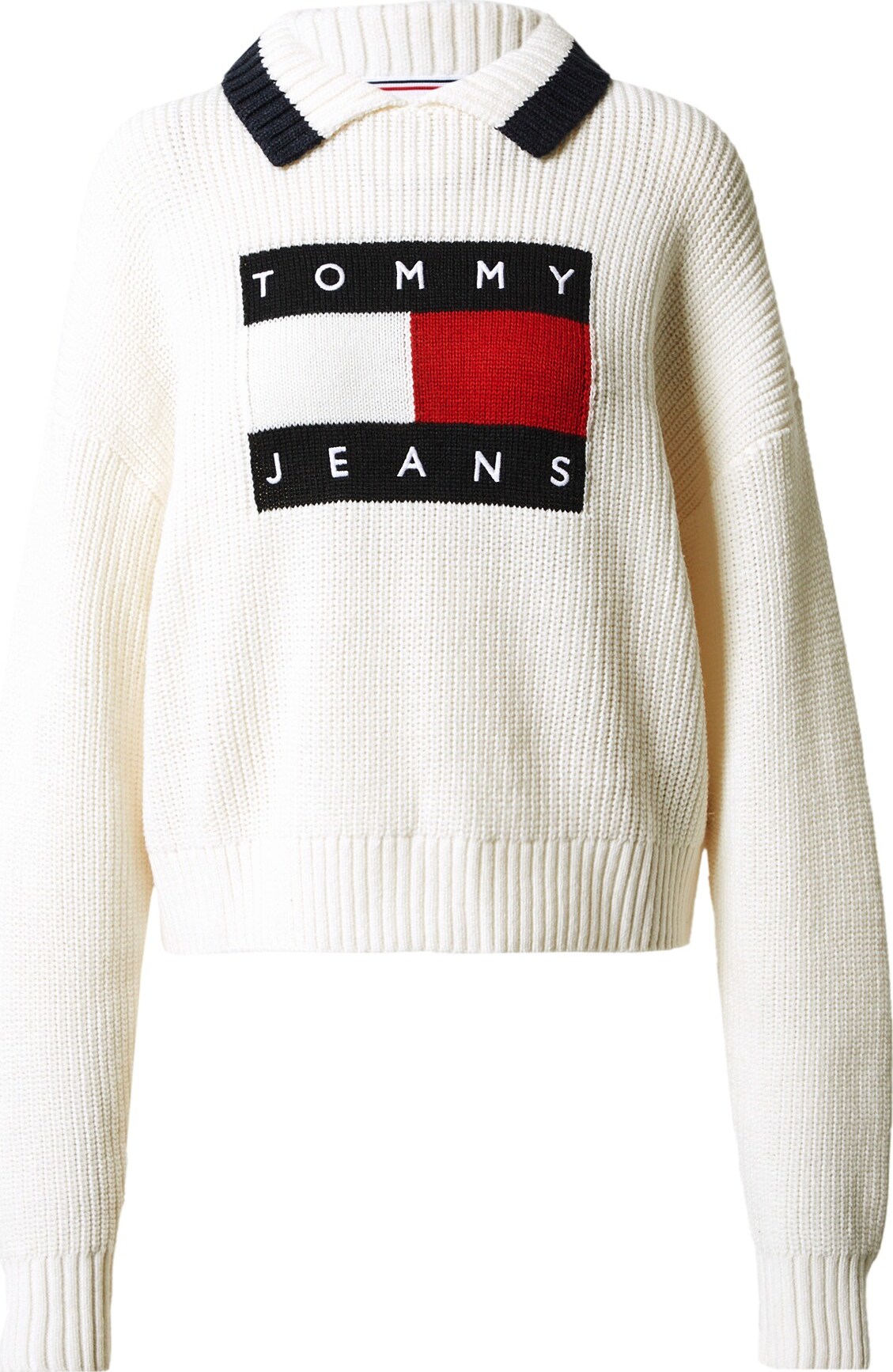 Tommy Jeans Svetr námořnická modř / červená / bílá