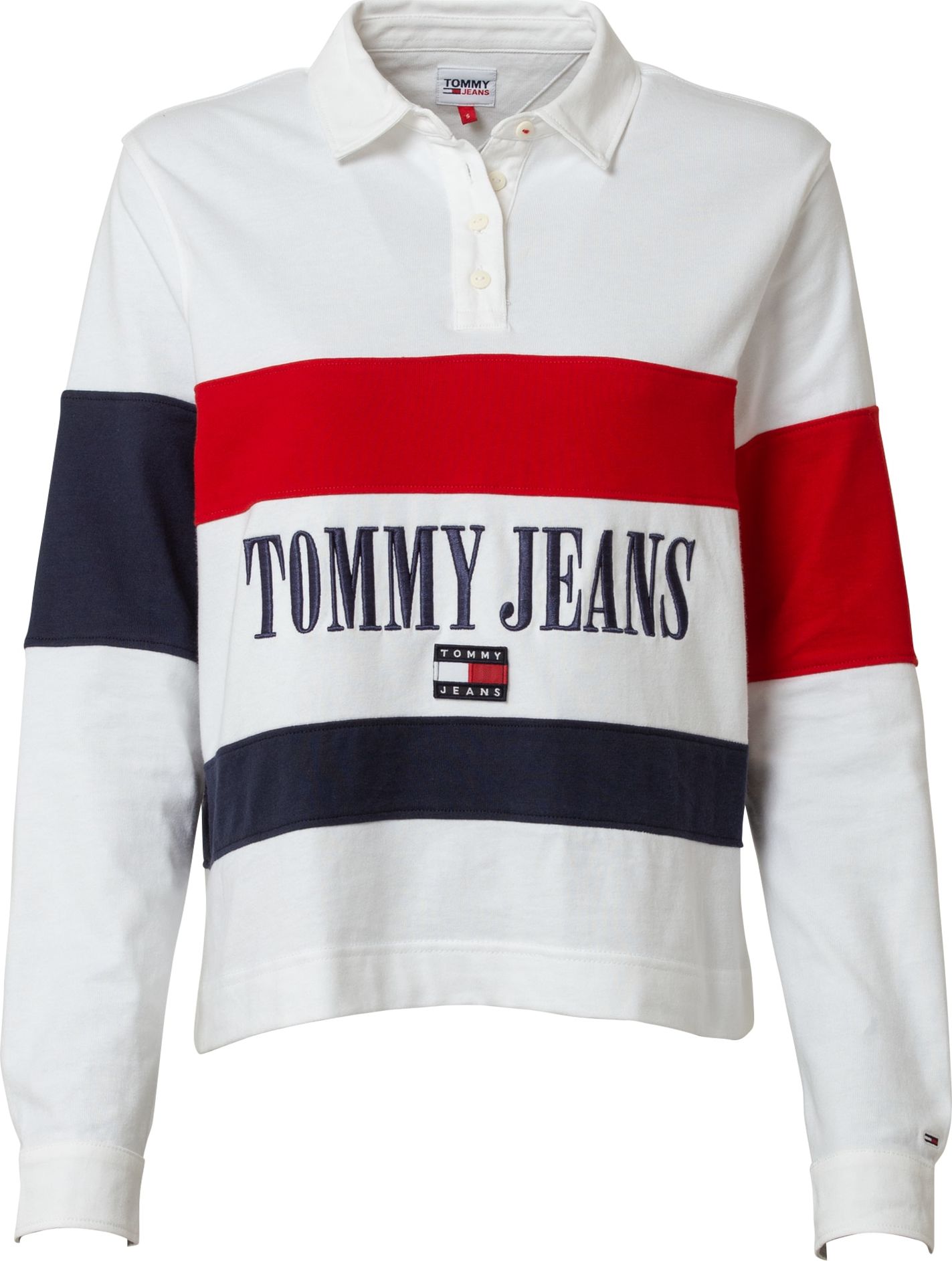 Tommy Jeans Tričko noční modrá / červená / bílá