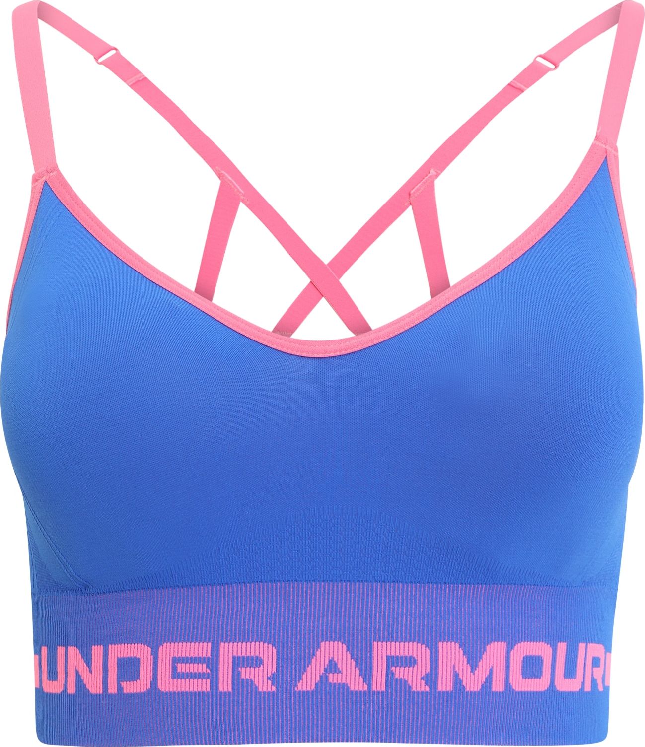 UNDER ARMOUR Sportovní podprsenka modrá / pink