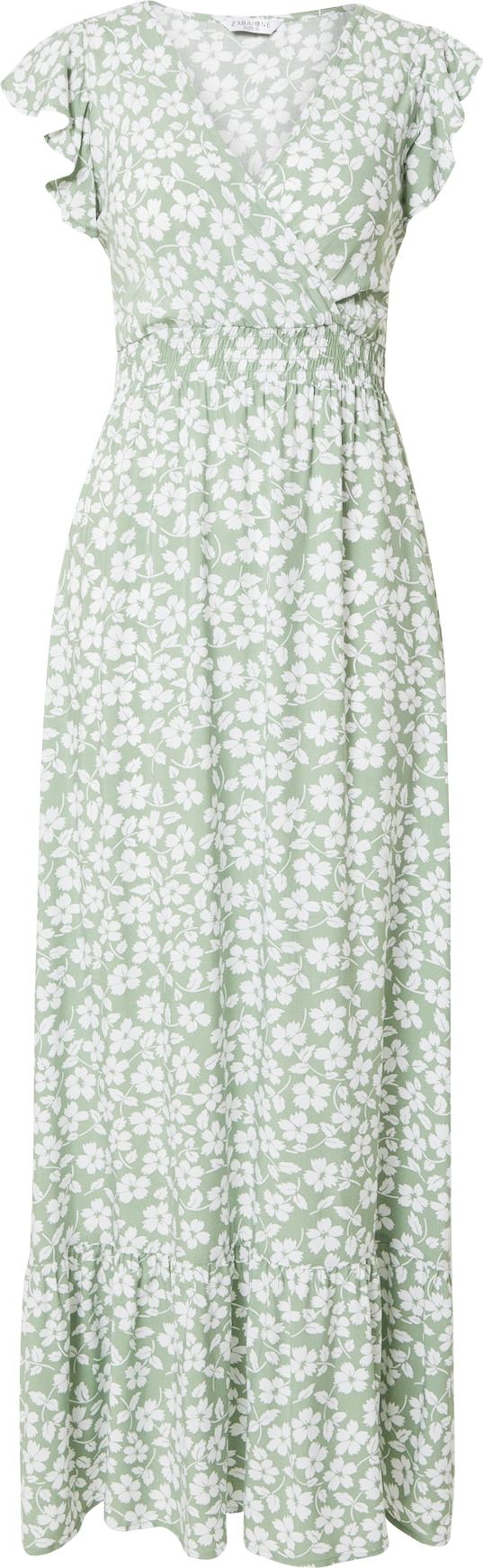 ZABAIONE Šaty 'Sloane' pastelově zelená / bílá