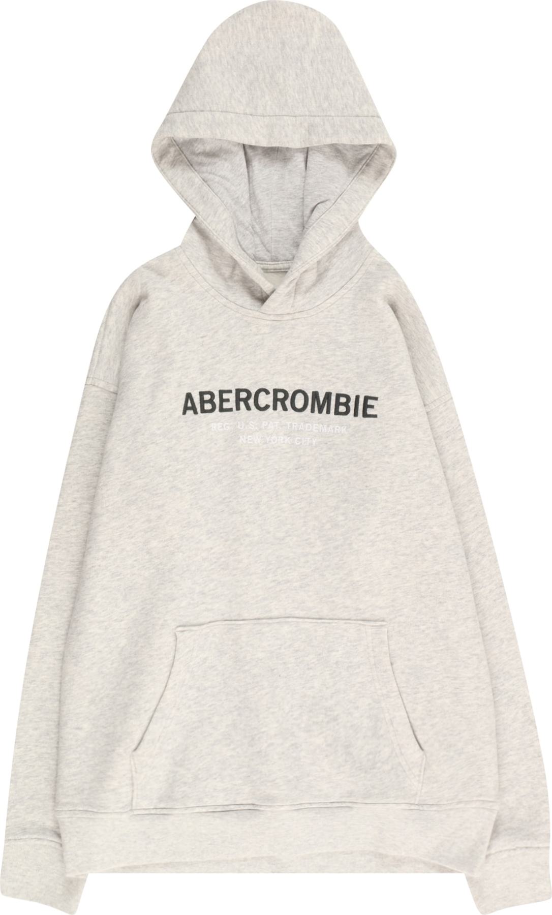 Abercrombie & Fitch Mikina šedý melír / černá / bílá