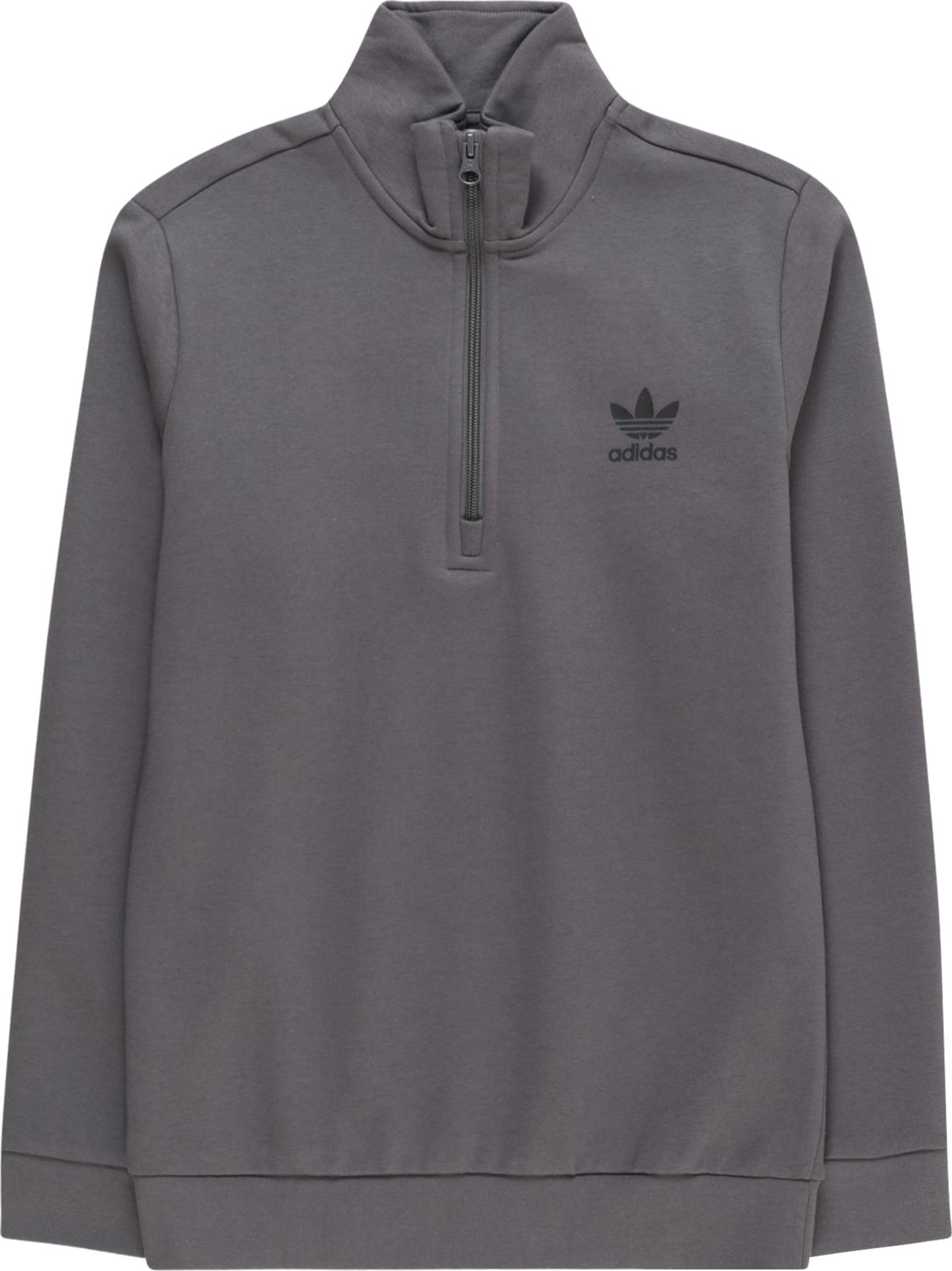 ADIDAS ORIGINALS Mikina tmavě šedá / černá