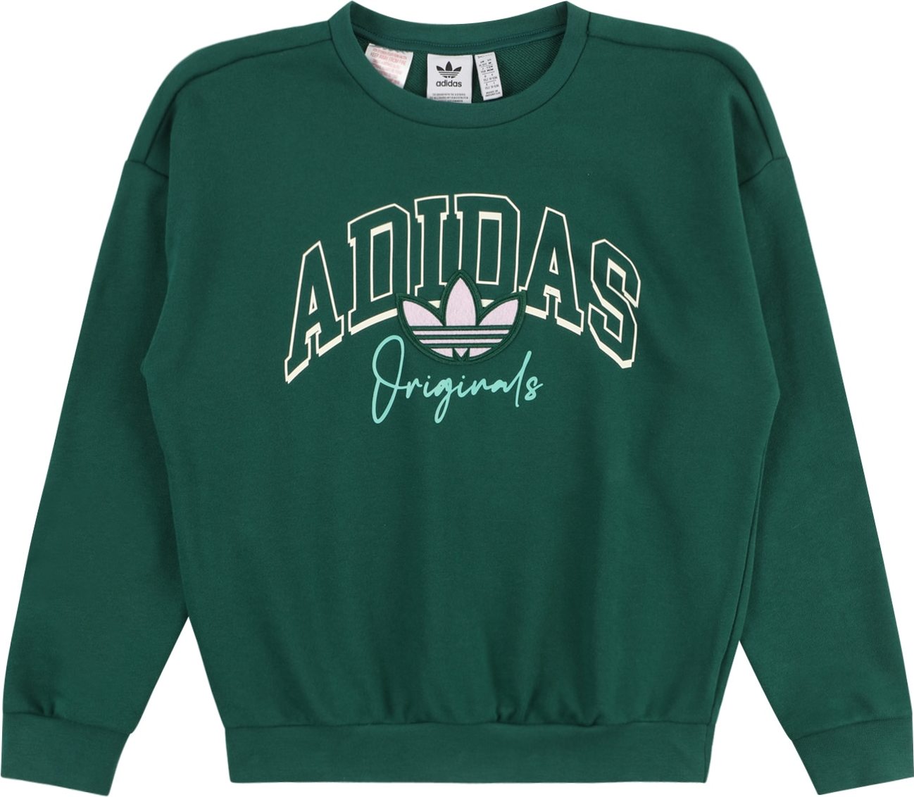 ADIDAS ORIGINALS Mikina zelená / bílá