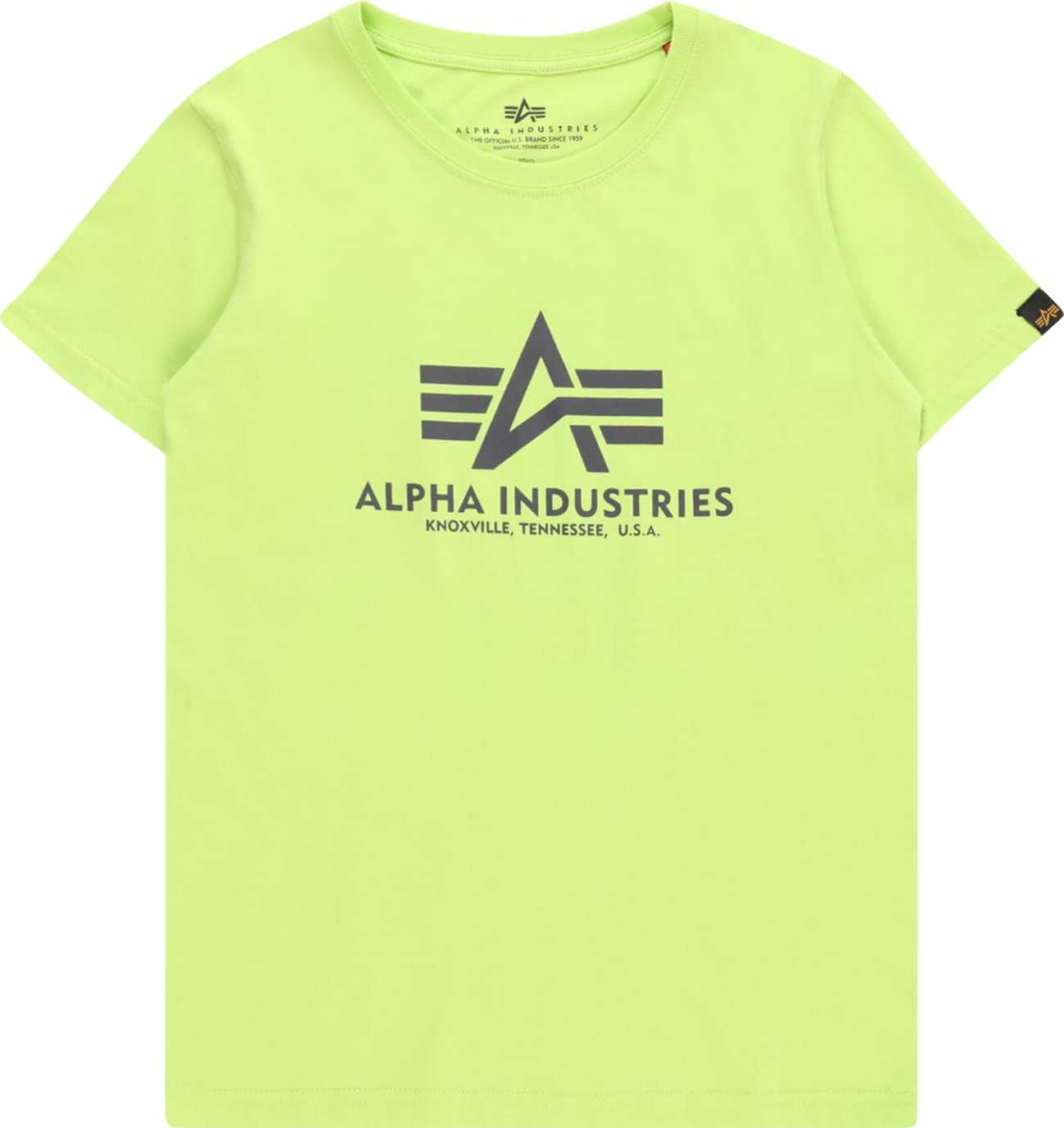 ALPHA INDUSTRIES Tričko limetková / černá