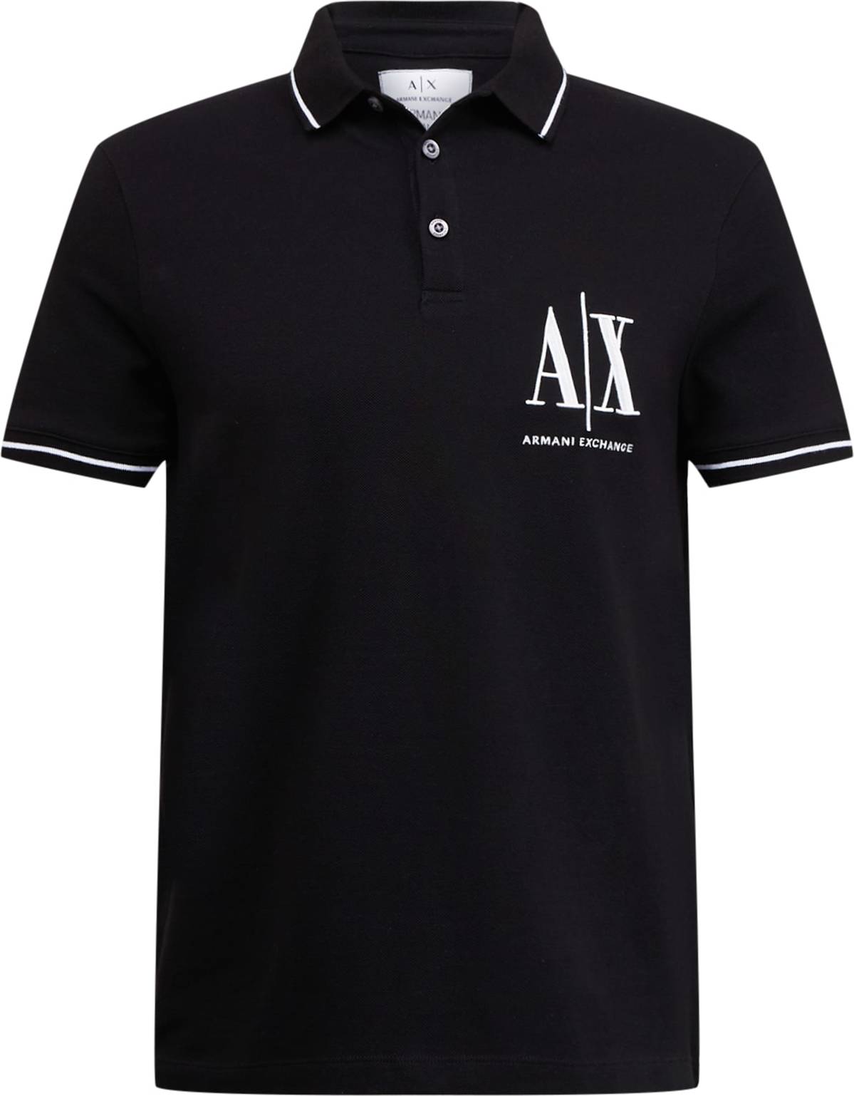 ARMANI EXCHANGE Tričko černá / bílá