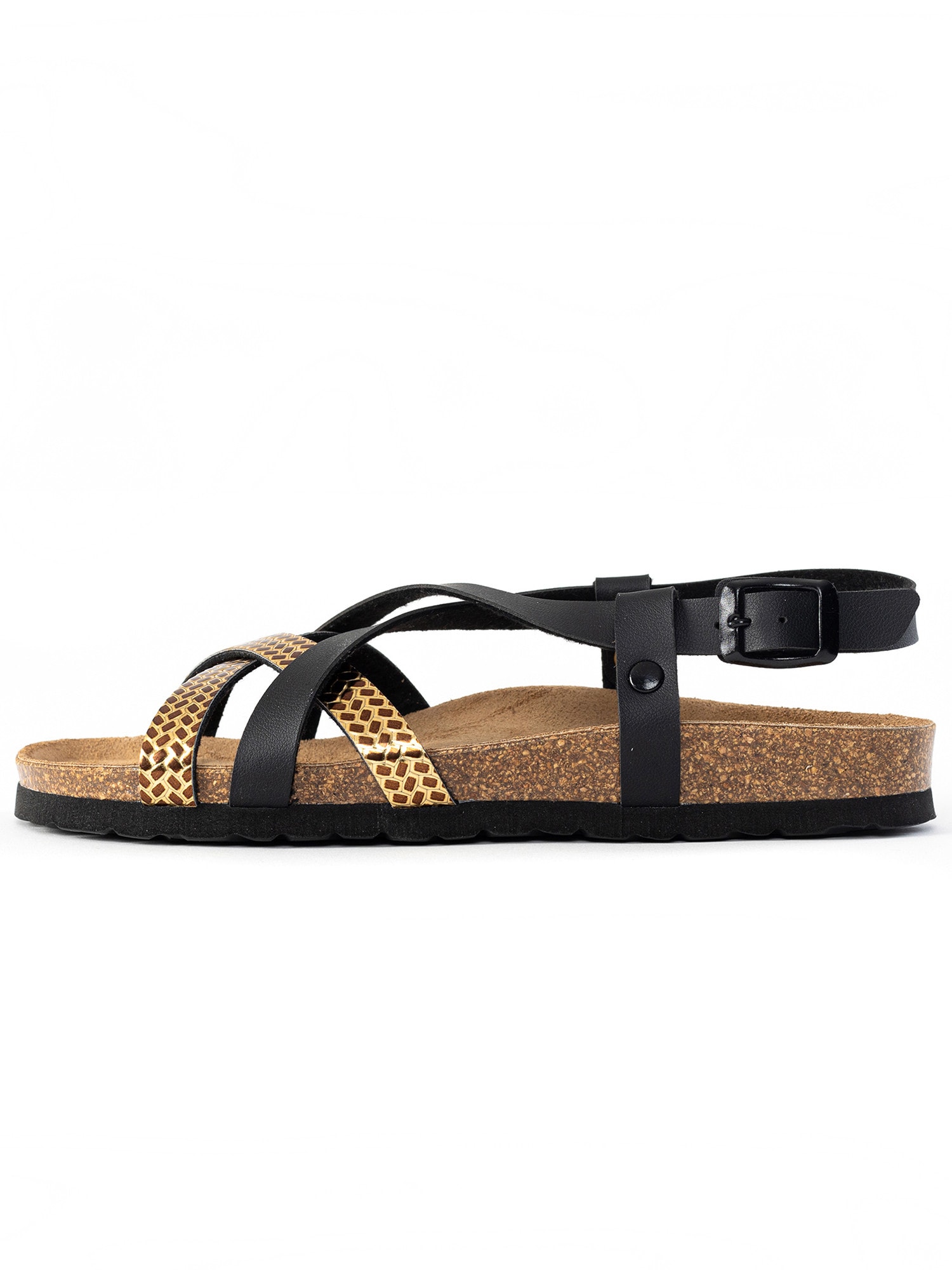 Bayton Páskové sandály 'Kari' hnědá / zlatá / černá