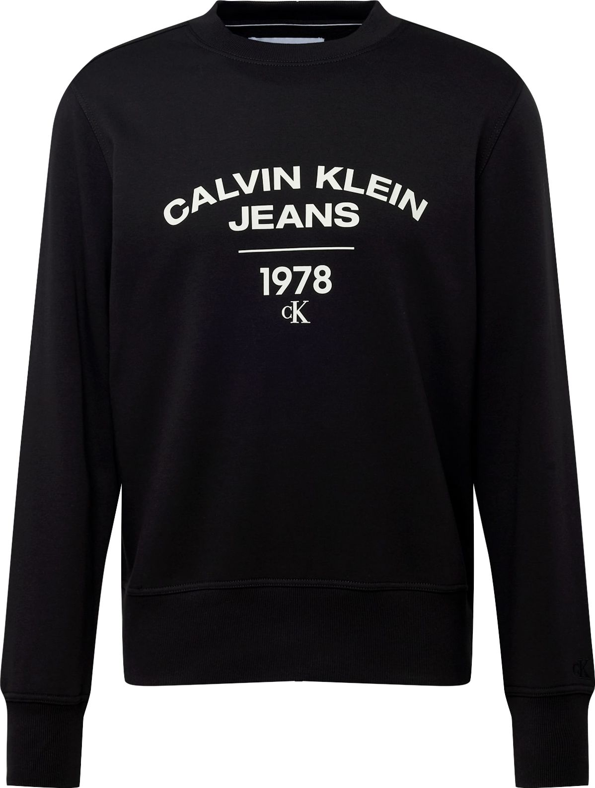 Calvin Klein Jeans Mikina černá / bílá