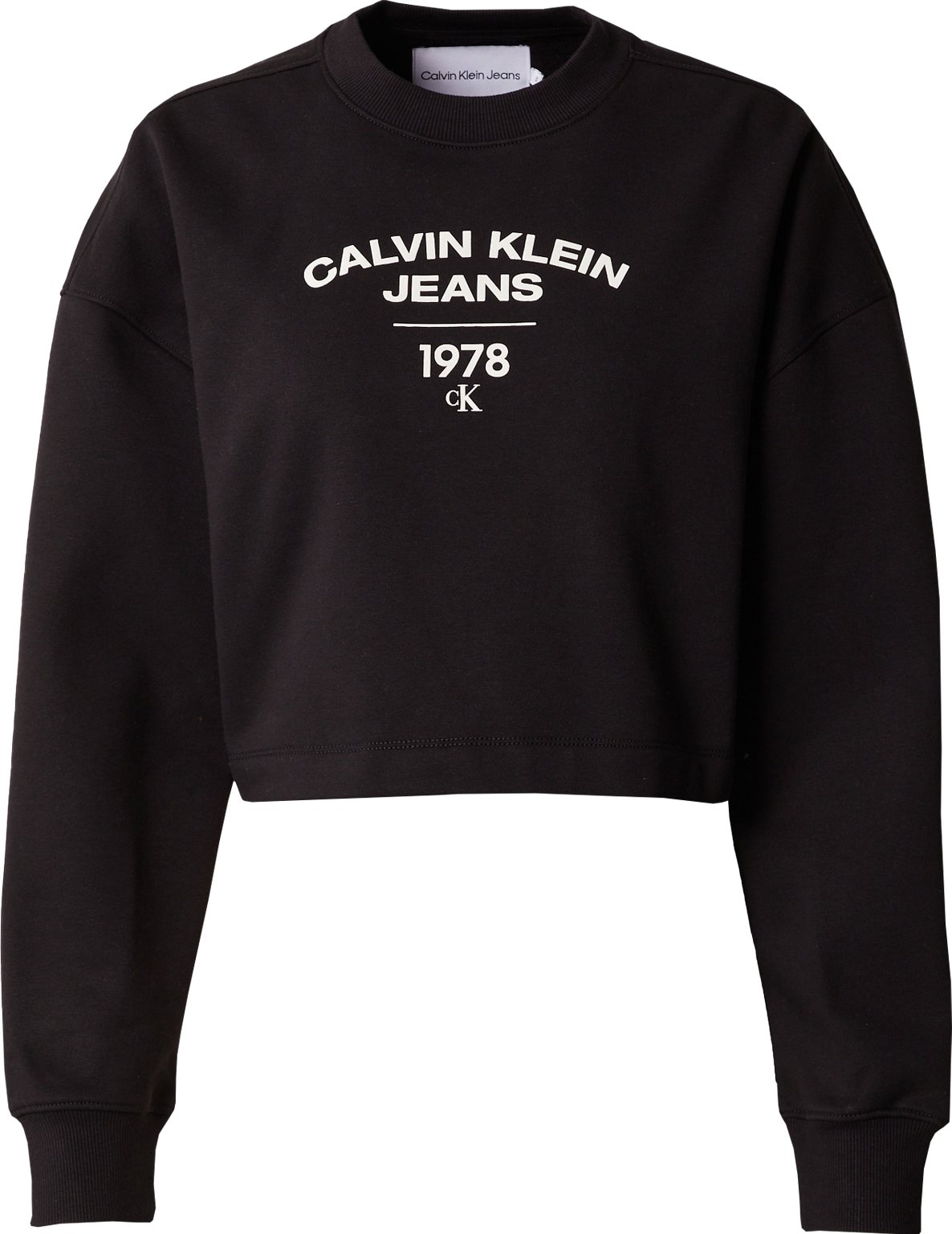 Calvin Klein Jeans Mikina černá / bílá