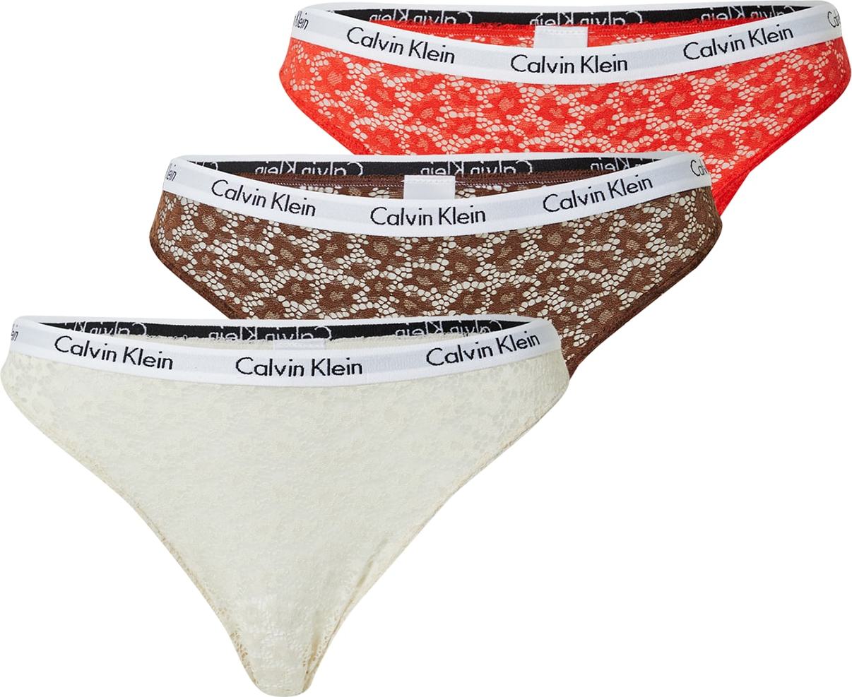 Calvin Klein Underwear Kalhotky tmavě hnědá / červená / černá / bílá