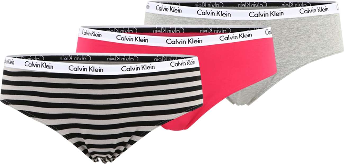 Calvin Klein Underwear Plus Kalhotky šedý melír / pink / černá / bílá