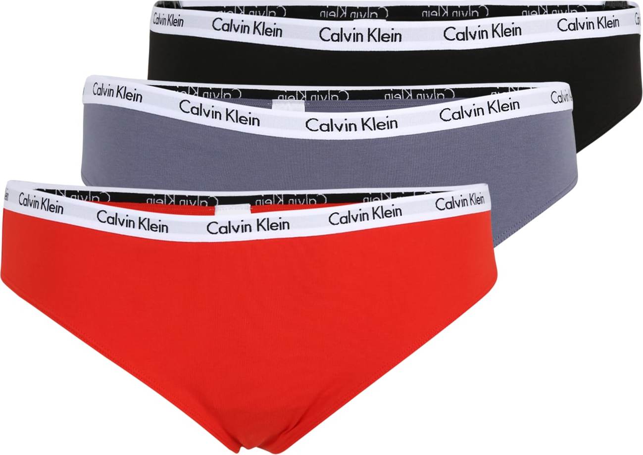 Calvin Klein Underwear Plus Tanga stříbrně šedá / ohnivá červená / černá / bílá