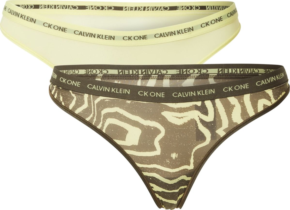 Calvin Klein Underwear Tanga olivová / pastelově zelená