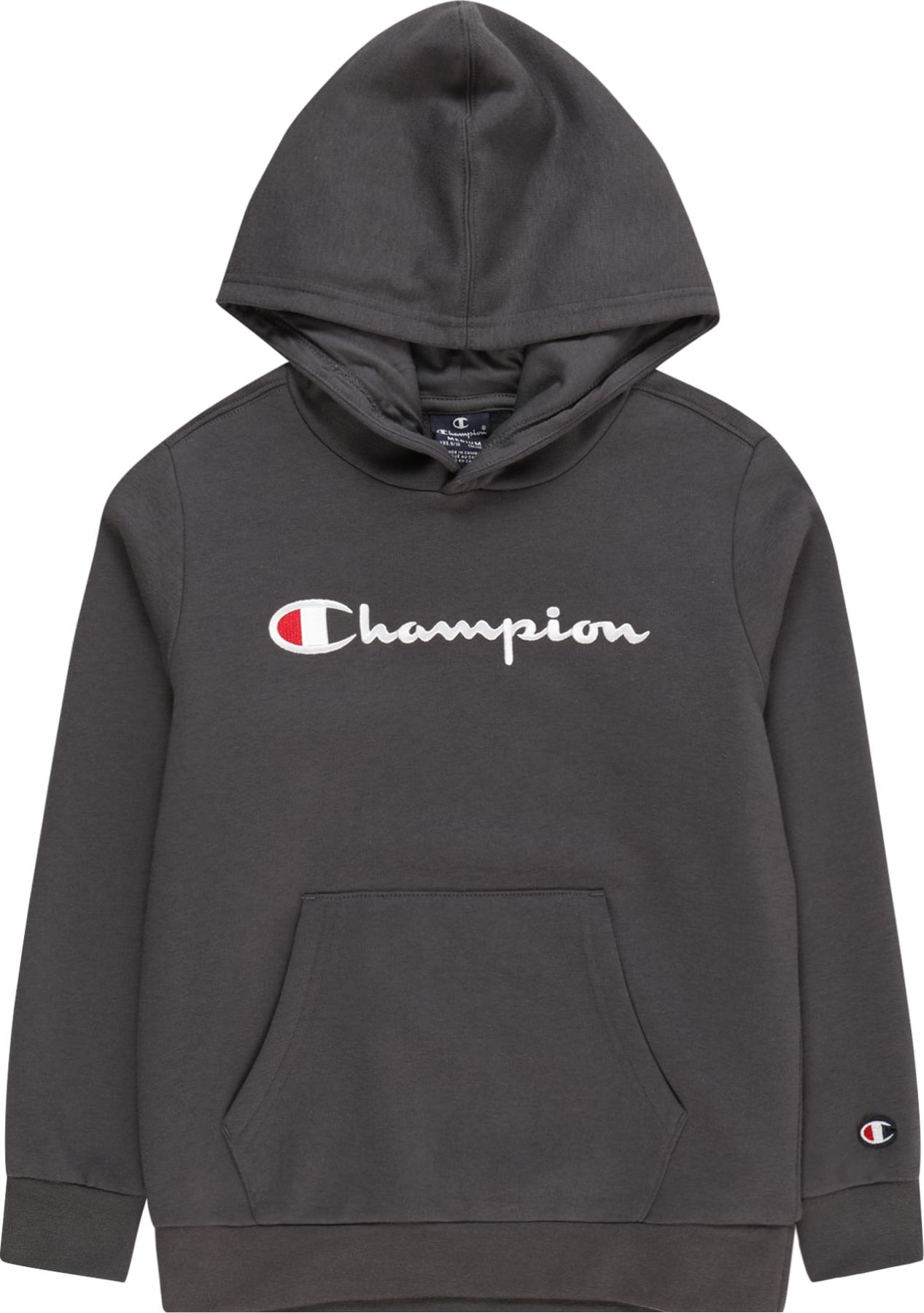 Champion Authentic Athletic Apparel Mikina tmavě šedá / jasně červená / bílá