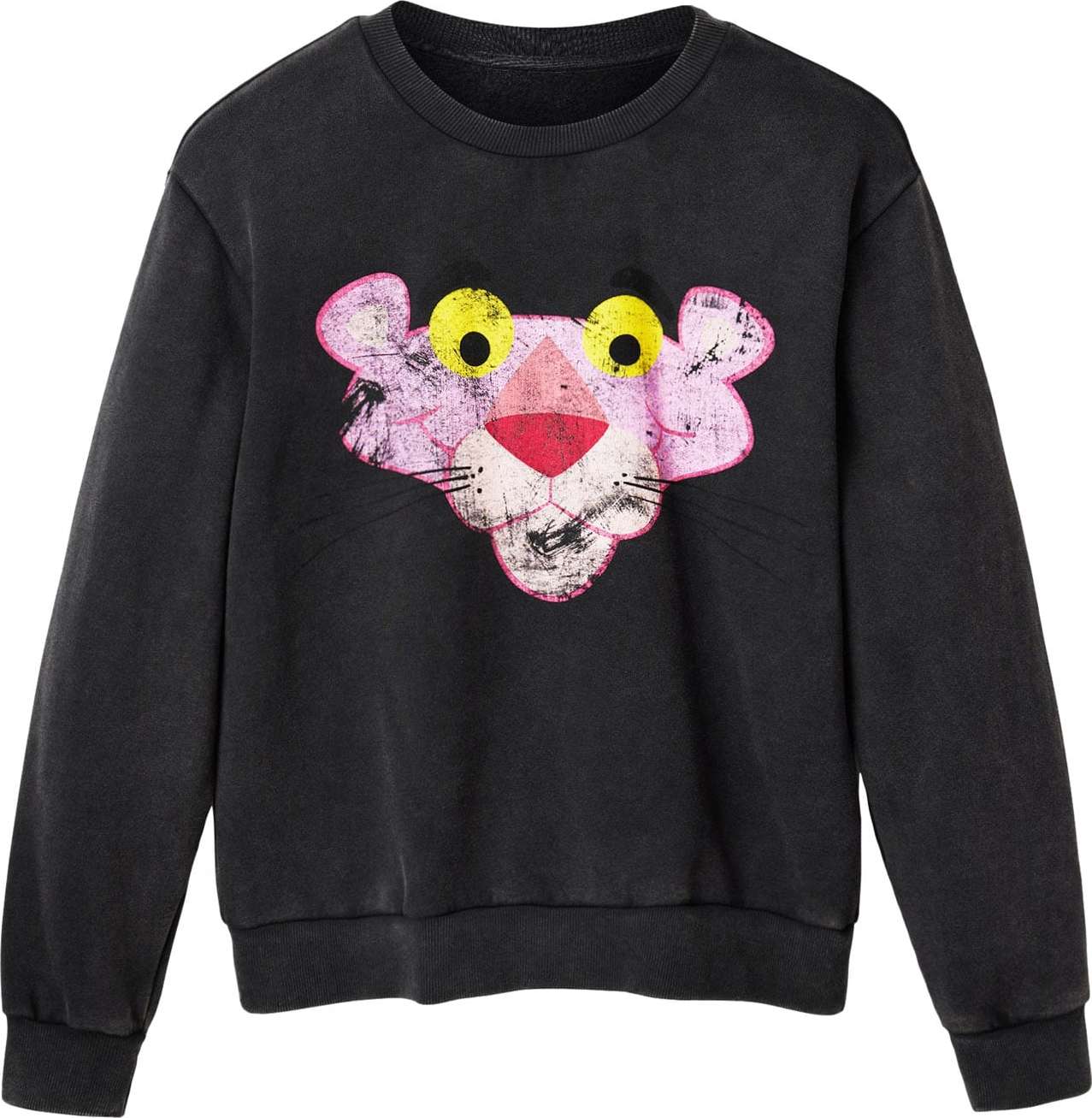 Desigual Mikina 'PINK PANTHER' žlutá / pink / černá / bílá