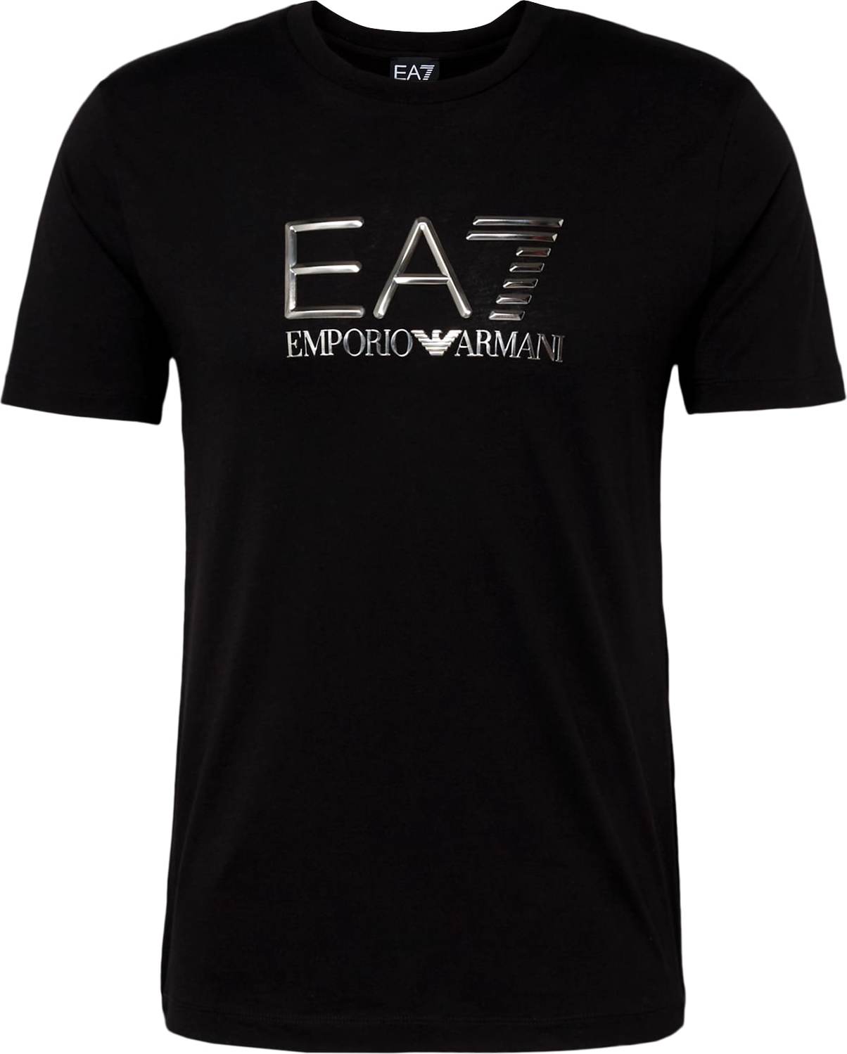 EA7 Emporio Armani Tričko černá / stříbrná