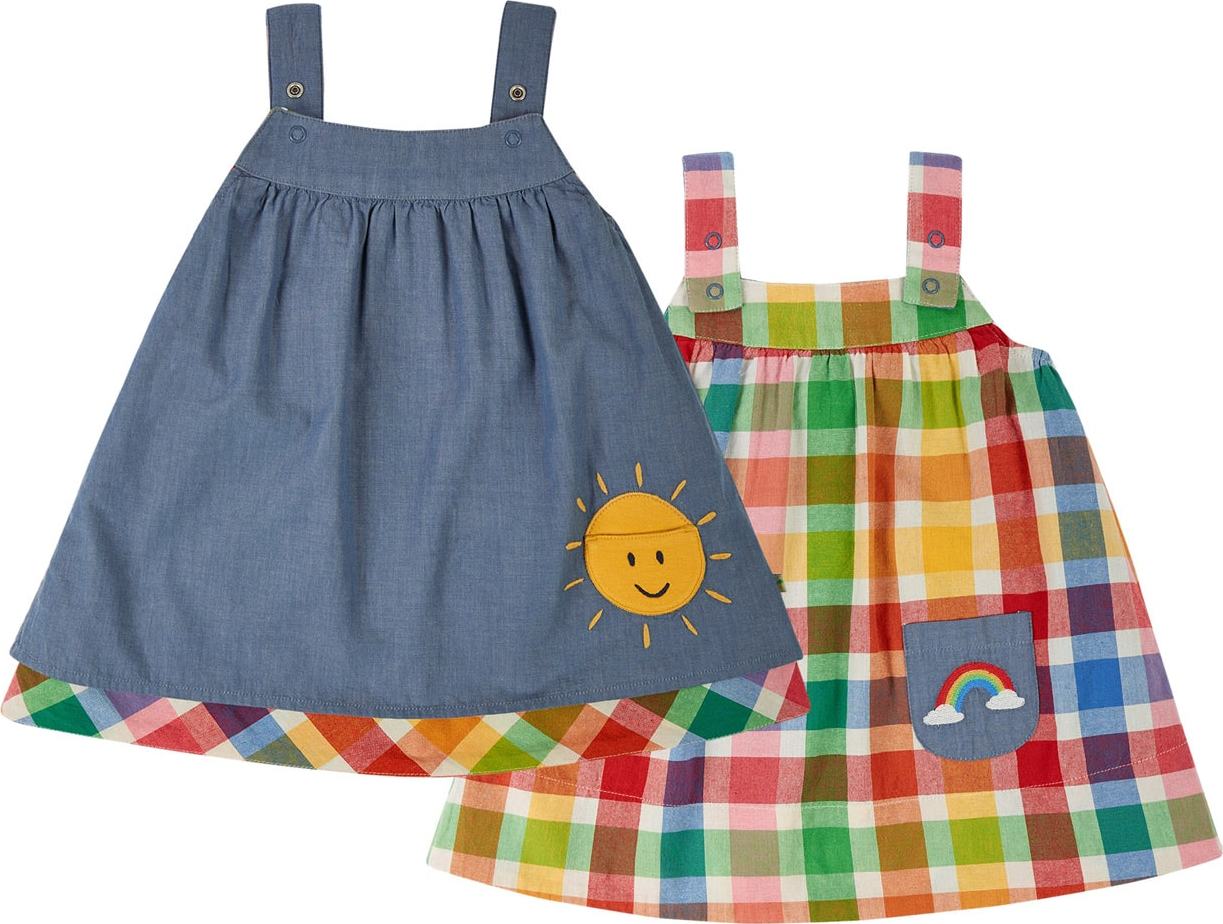 Frugi Šaty 'Rosemary' chladná modrá / zlatě žlutá / zelená / červená