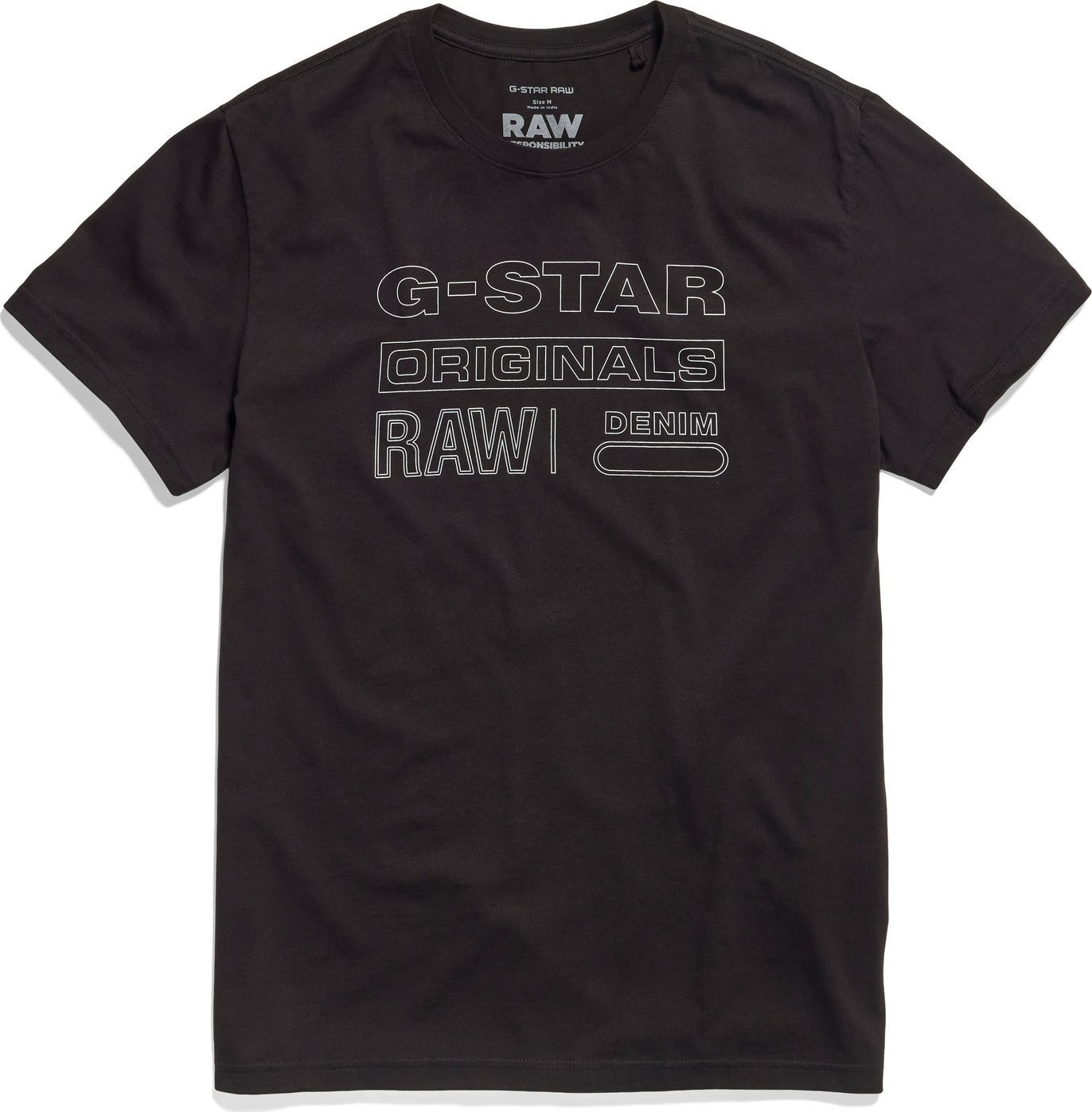 G-Star RAW Tričko černá / bílá