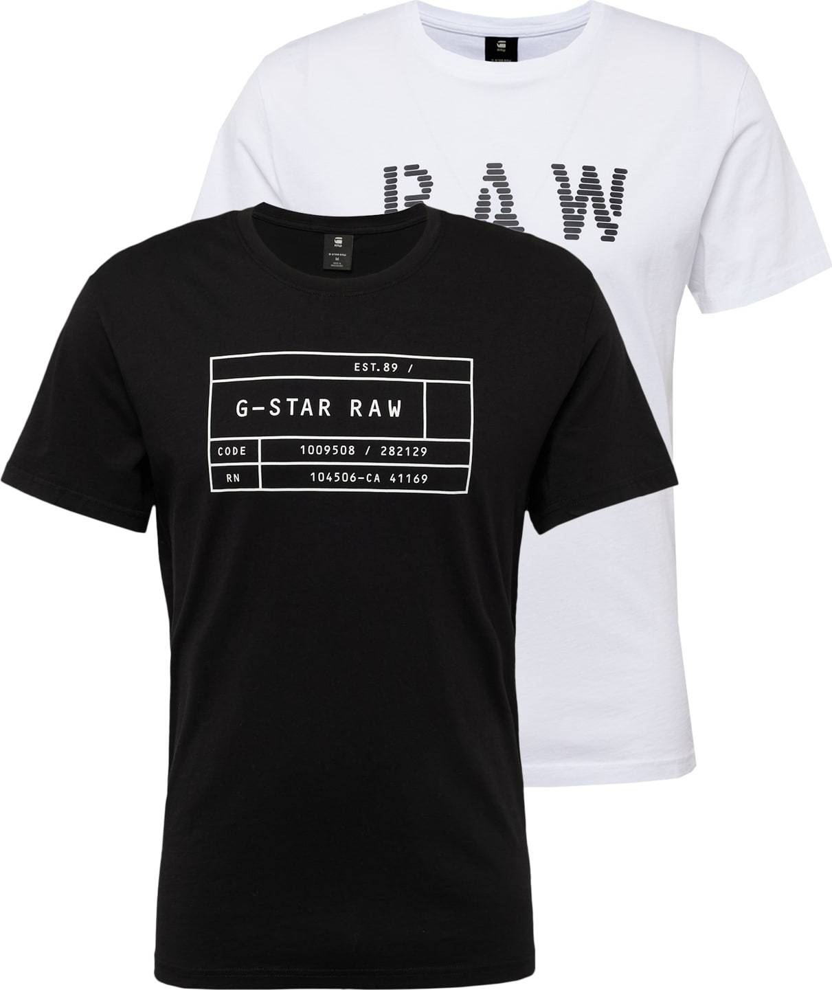 G-Star RAW Tričko černá / bílá