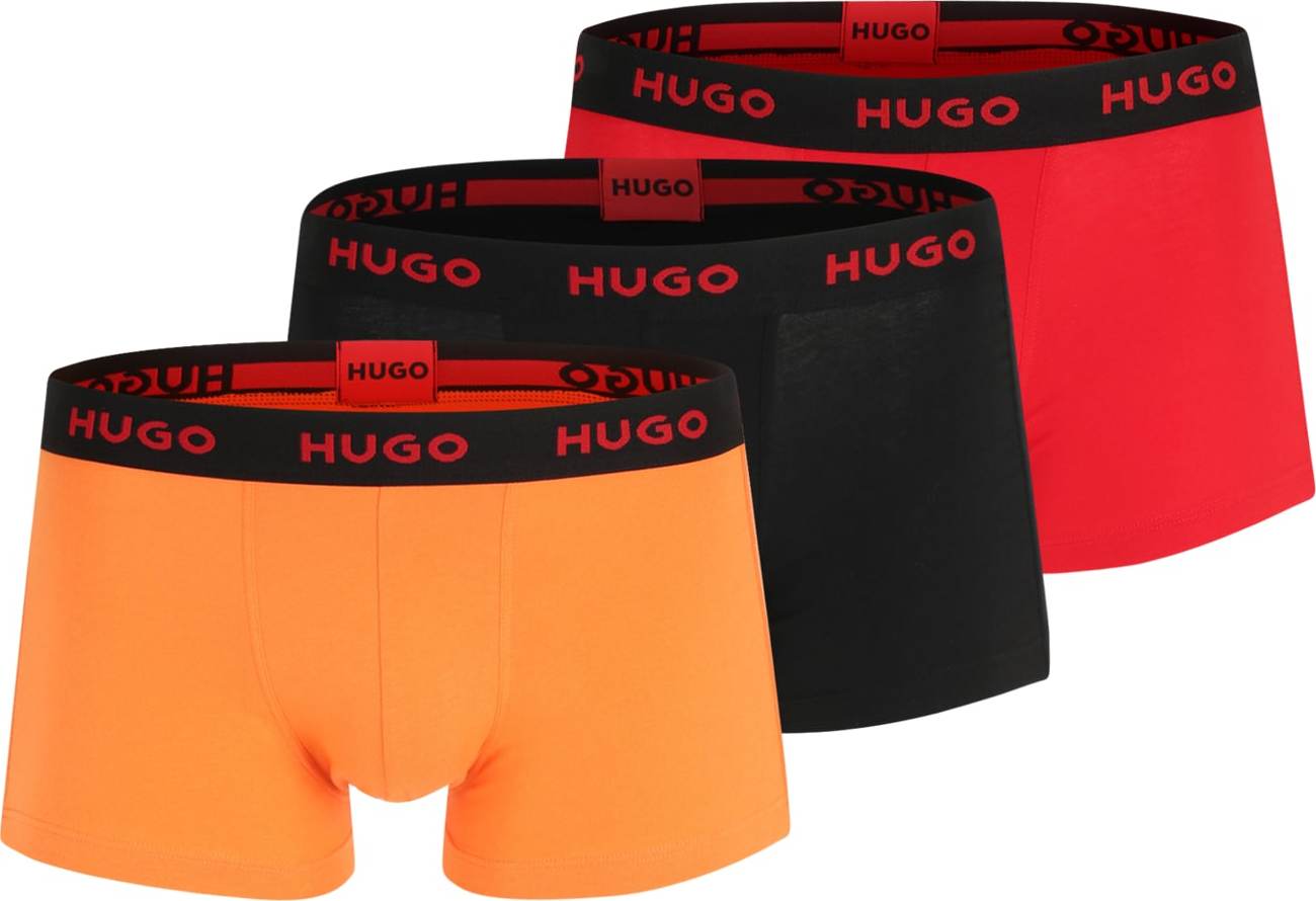 HUGO Boxerky oranžová / červená / černá