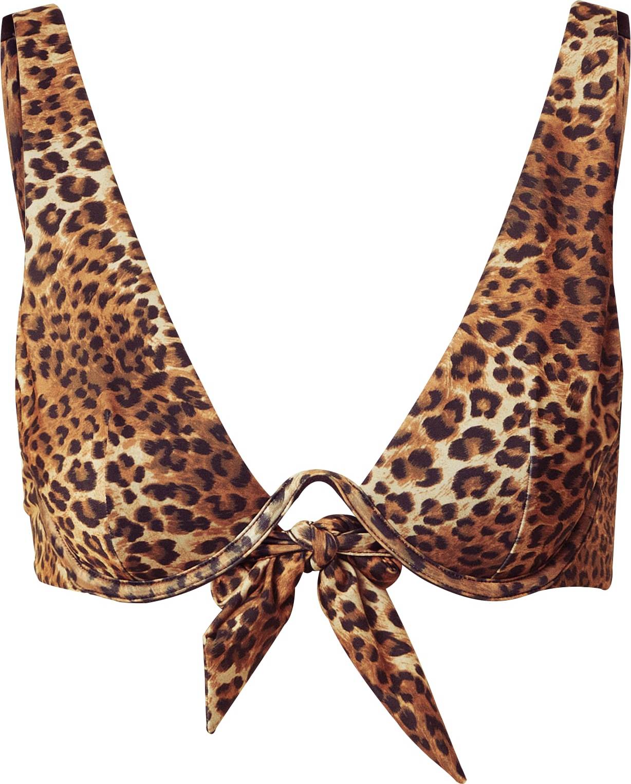 Hunkemöller Horní díl plavek 'Leopard' béžová / hnědá / světle hnědá / černá