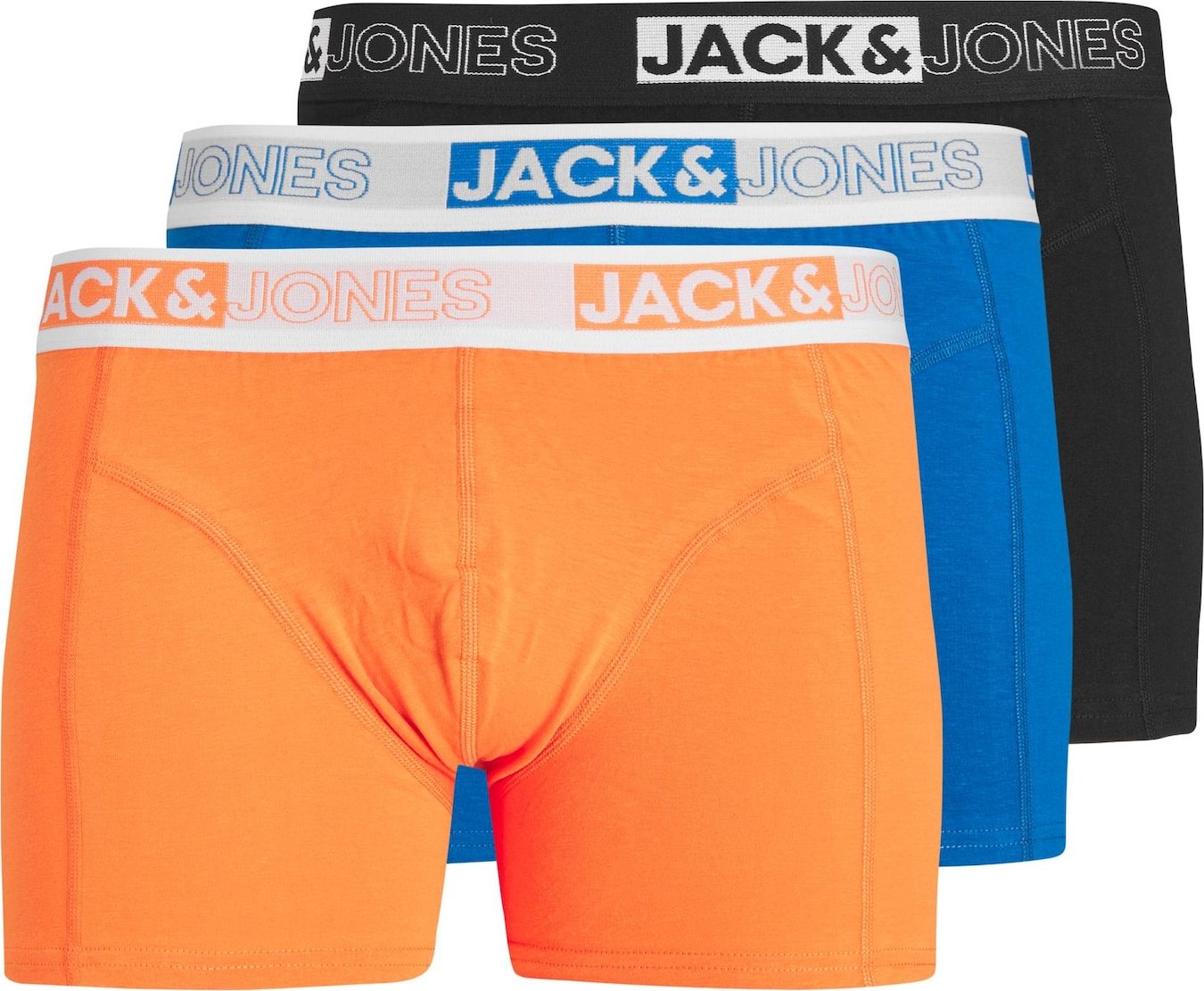 JACK & JONES Boxerky 'Jacyaku' modrá / oranžová / černá / bílá