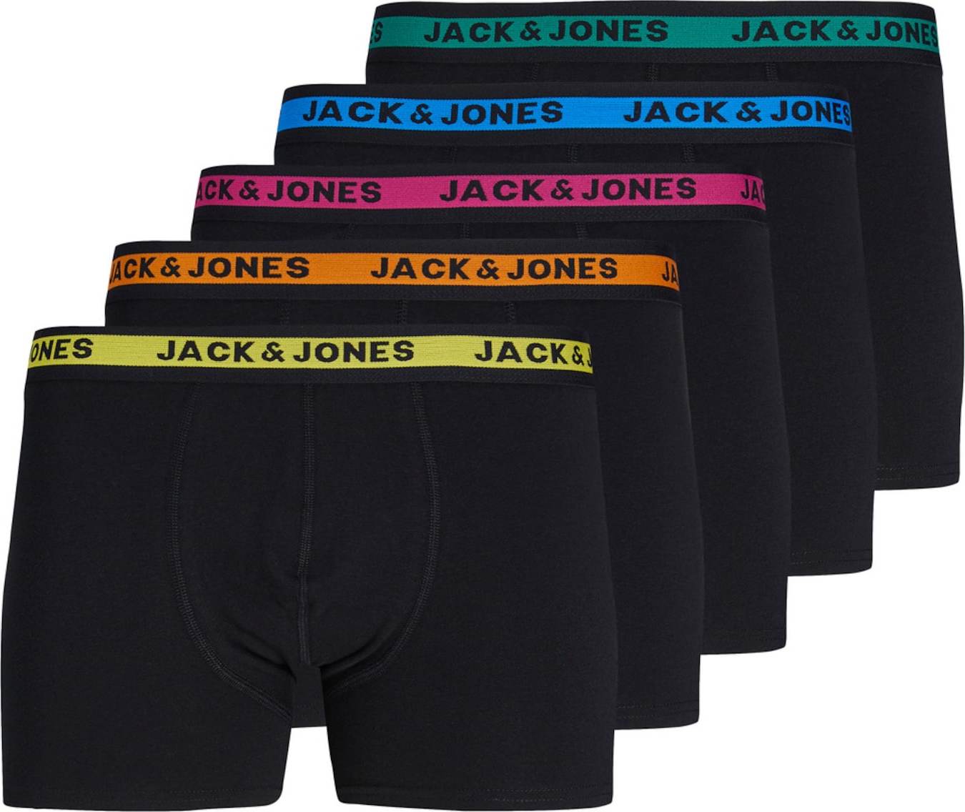 JACK & JONES Boxerky 'Josh' modrá / žlutá / červená / černá