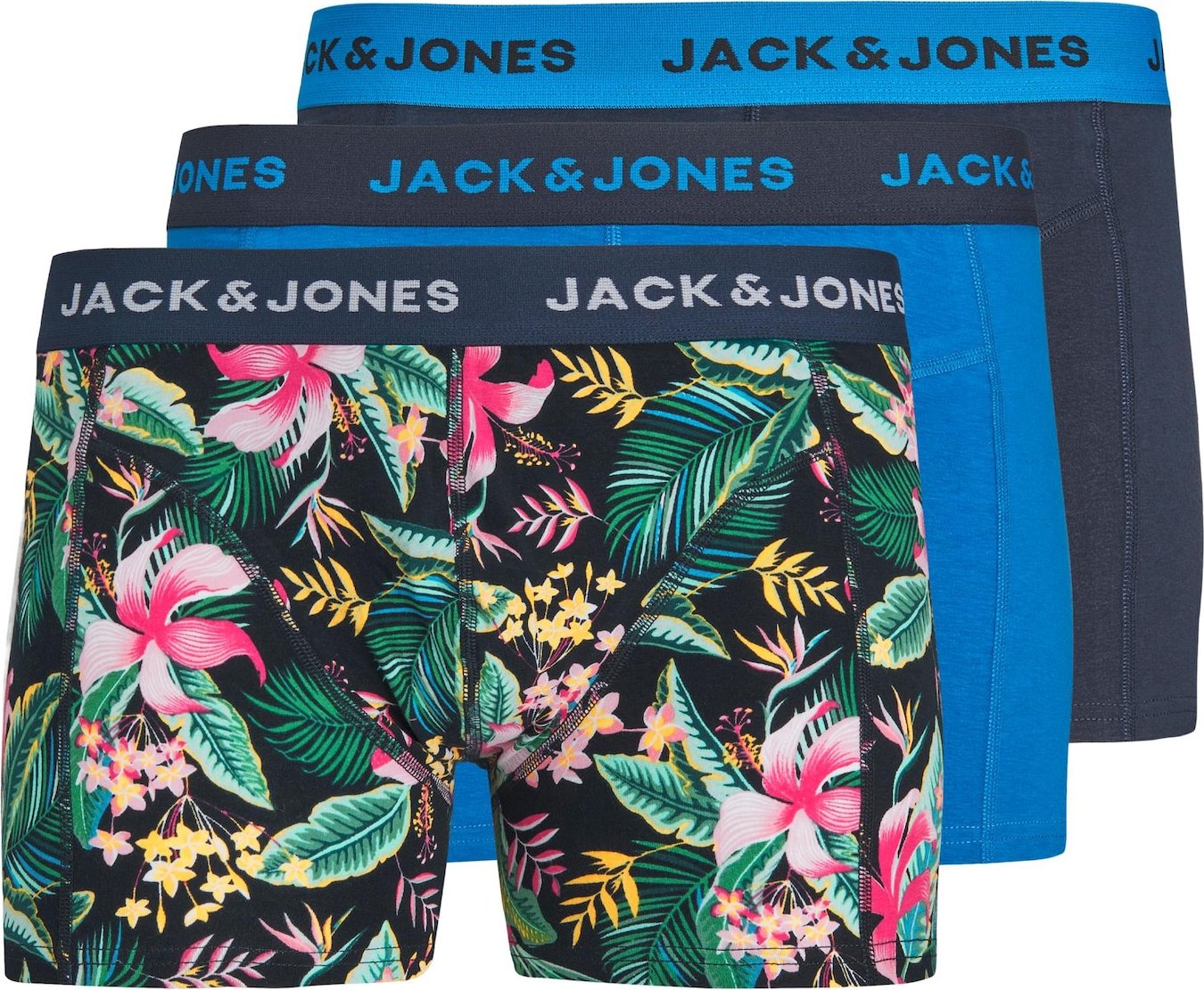 JACK & JONES Boxerky 'Mack' modrá / námořnická modř / zelená / červená