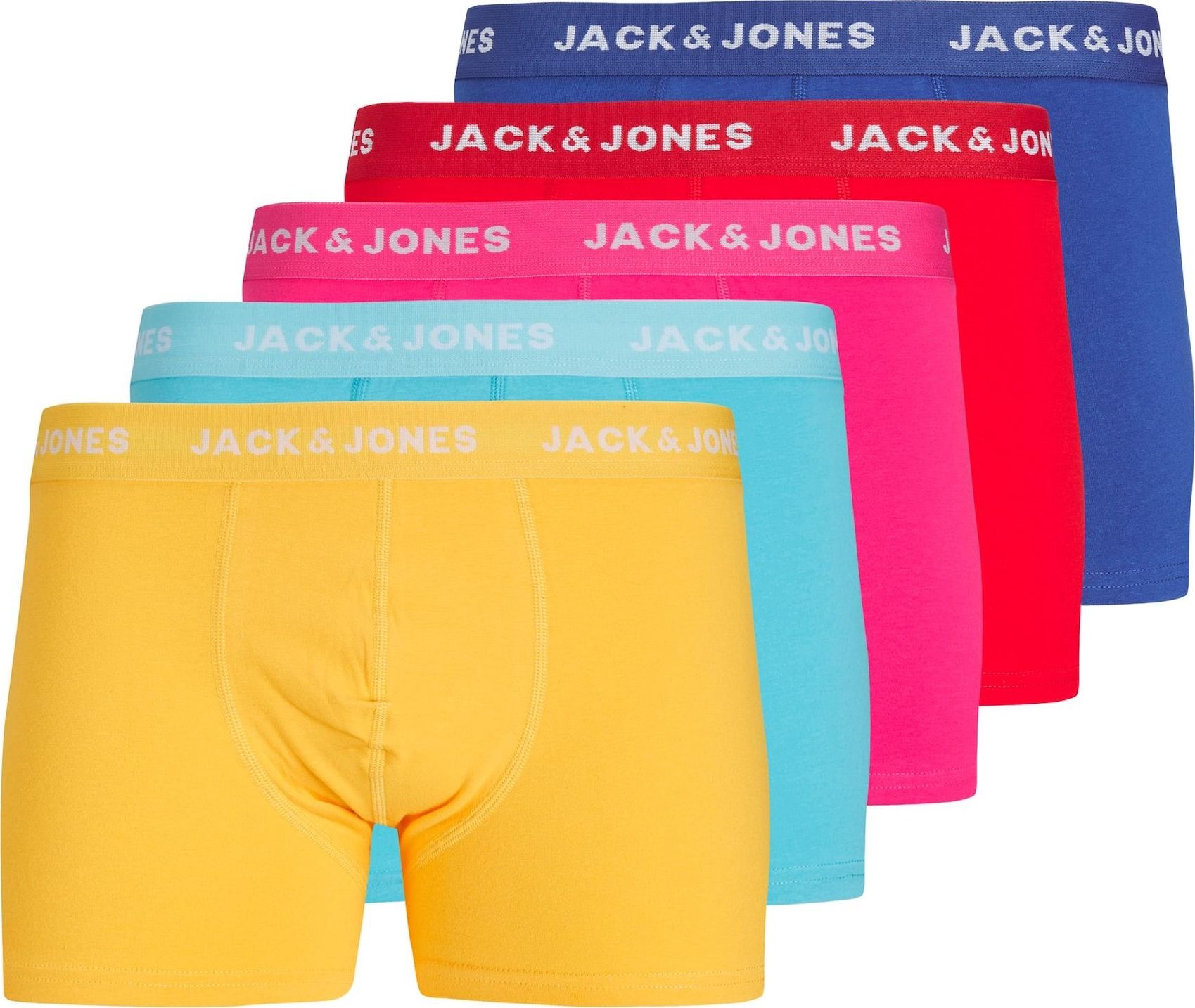 JACK & JONES Boxerky modrá / žlutá / pink / červená