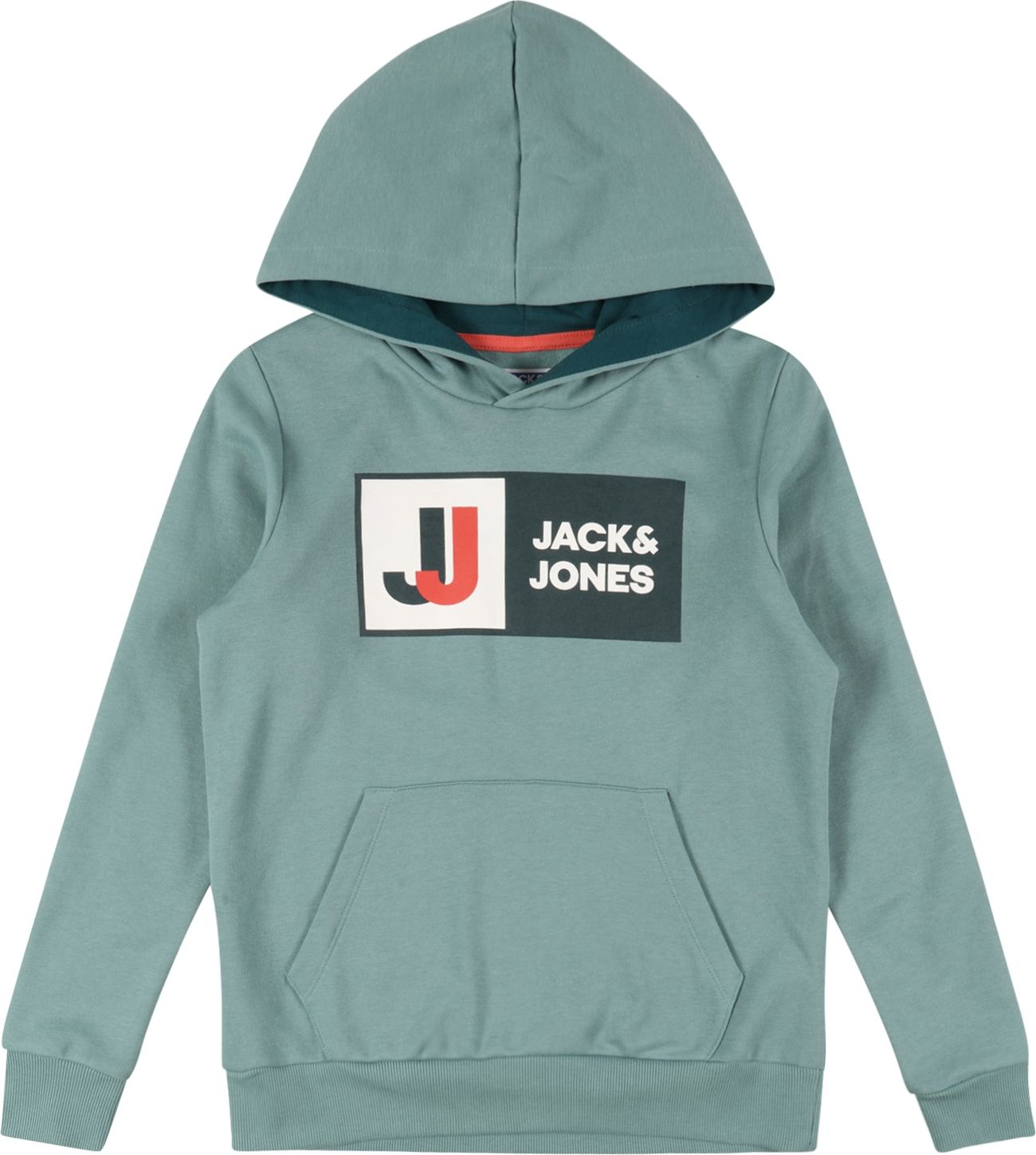 Jack & Jones Junior Mikina 'Logan' zelená / mátová / oranžová / bílá