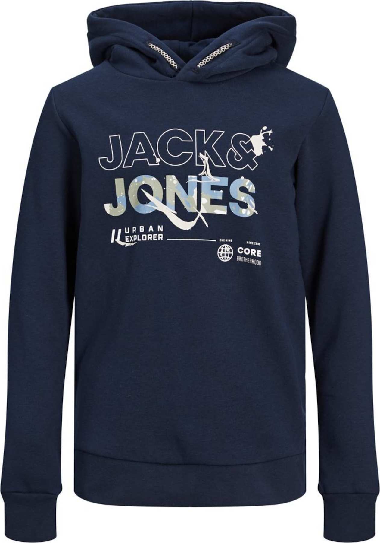 Jack & Jones Junior Mikina modrá / tmavě modrá / zelená / bílá