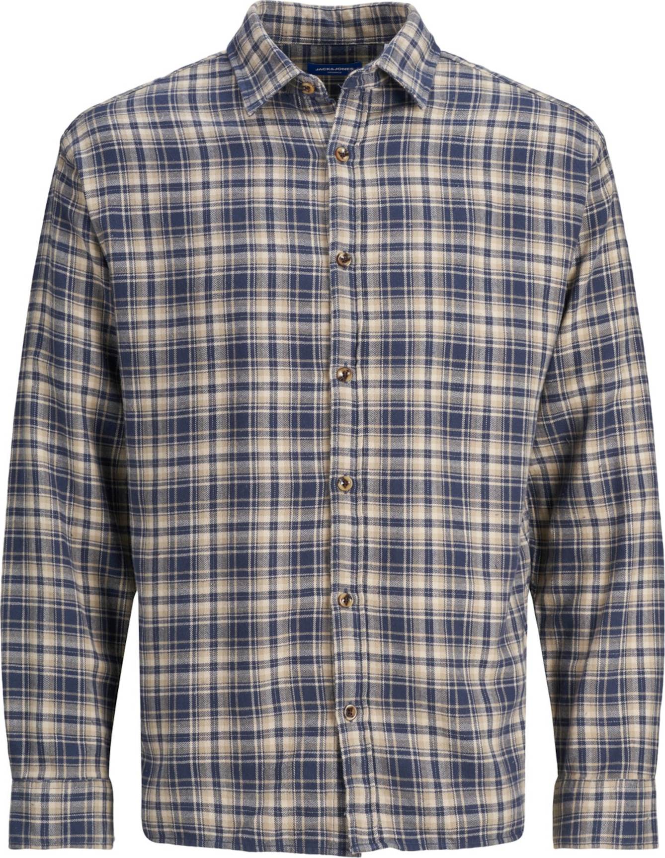 JACK & JONES Košile béžová / noční modrá / pudrová