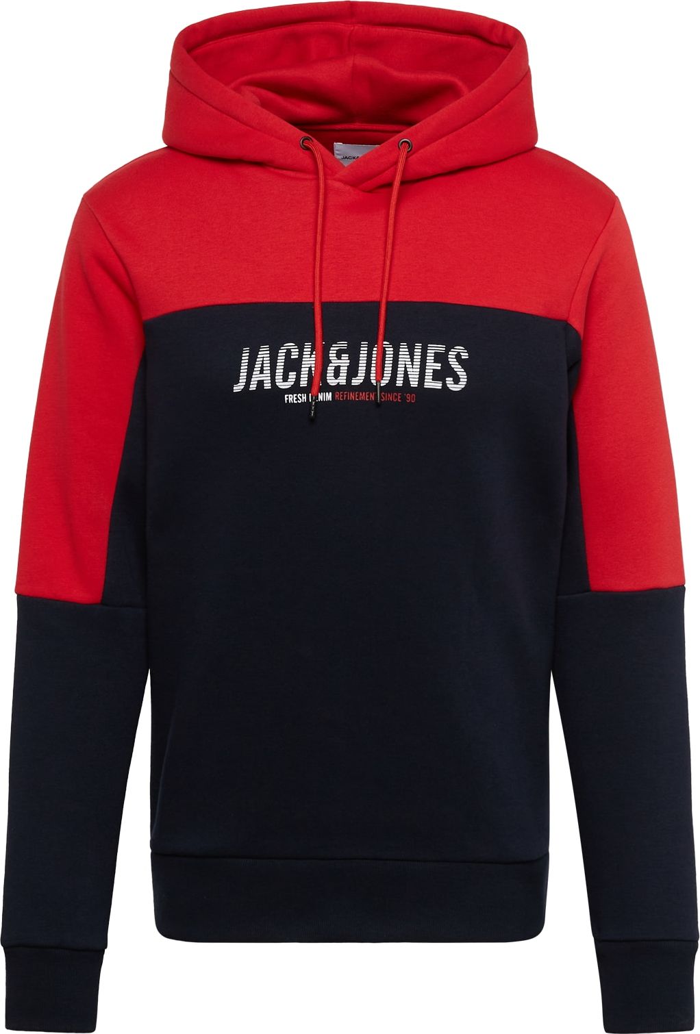 JACK & JONES Mikina 'Dan' červená / černá / bílá