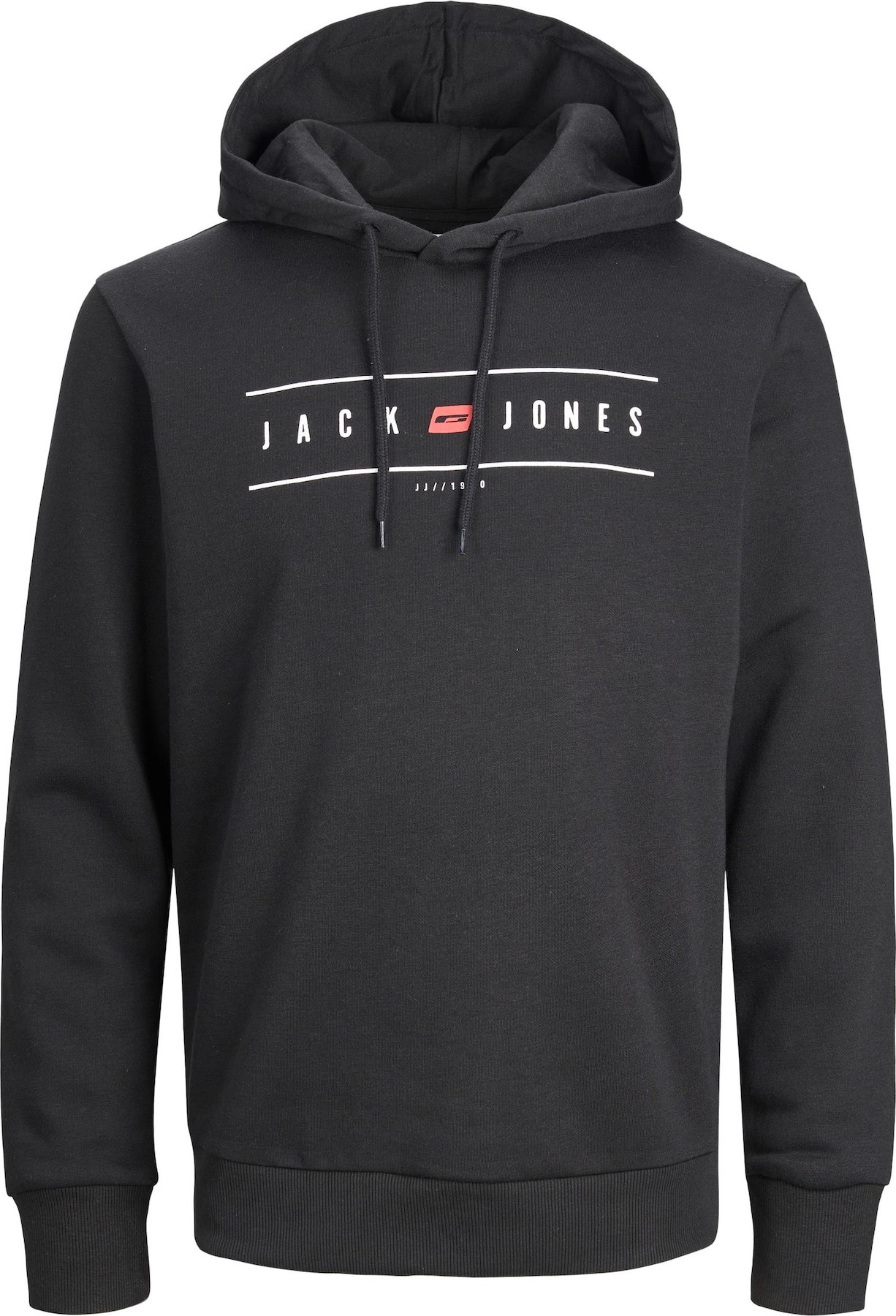 JACK & JONES Mikina 'ELLIOT' melounová / černá / bílá