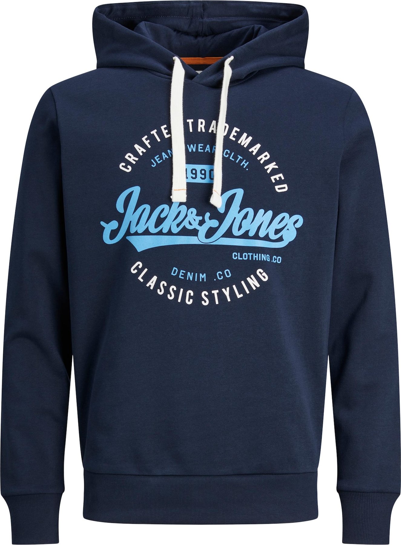 JACK & JONES Mikina 'MIKK' modrá / námořnická modř / bílá