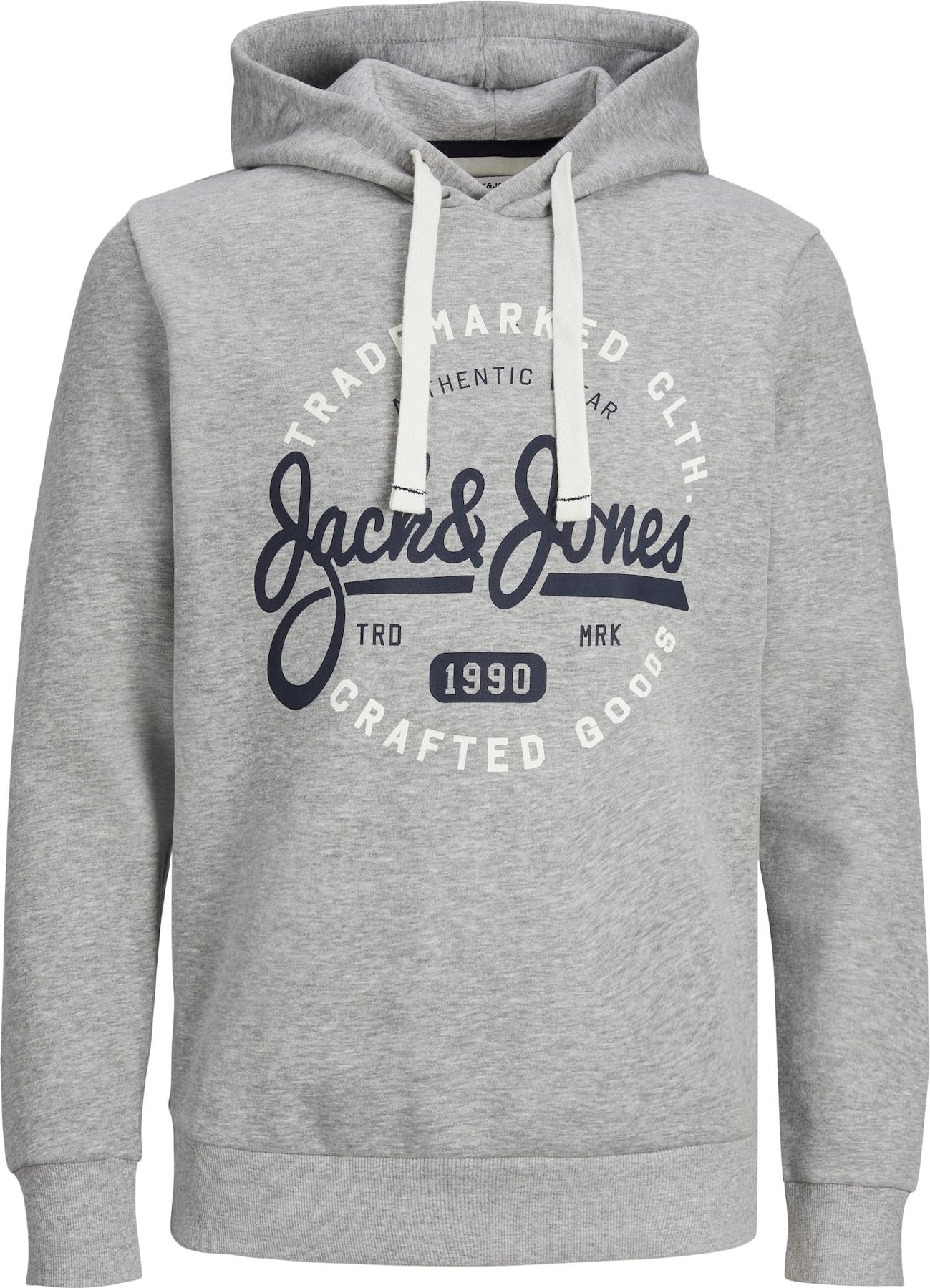 JACK & JONES Mikina 'MIKK' šedý melír / černá / bílá