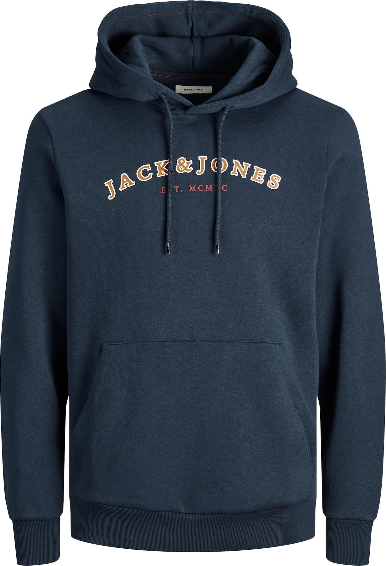 JACK & JONES Mikina námořnická modř / hnědá / červená / bílá