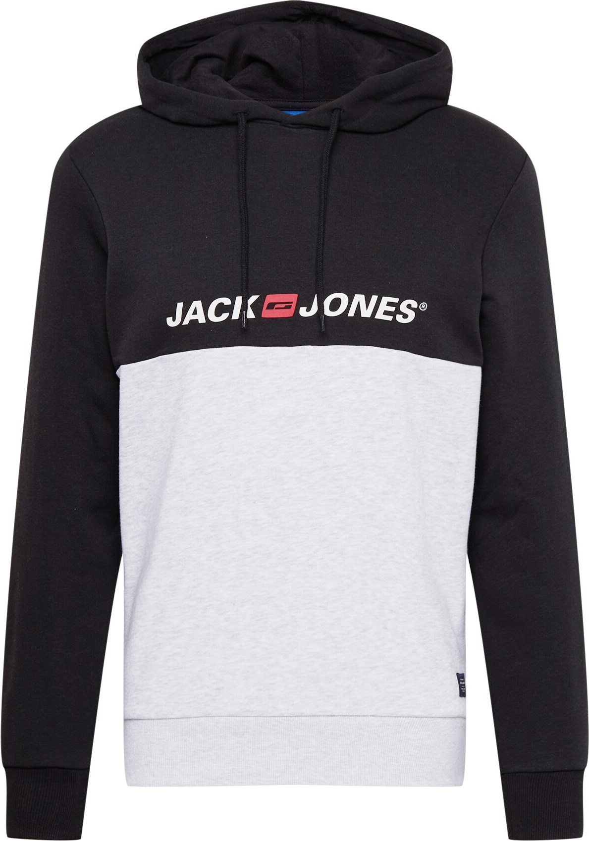 JACK & JONES Mikina šedý melír / červená / černá