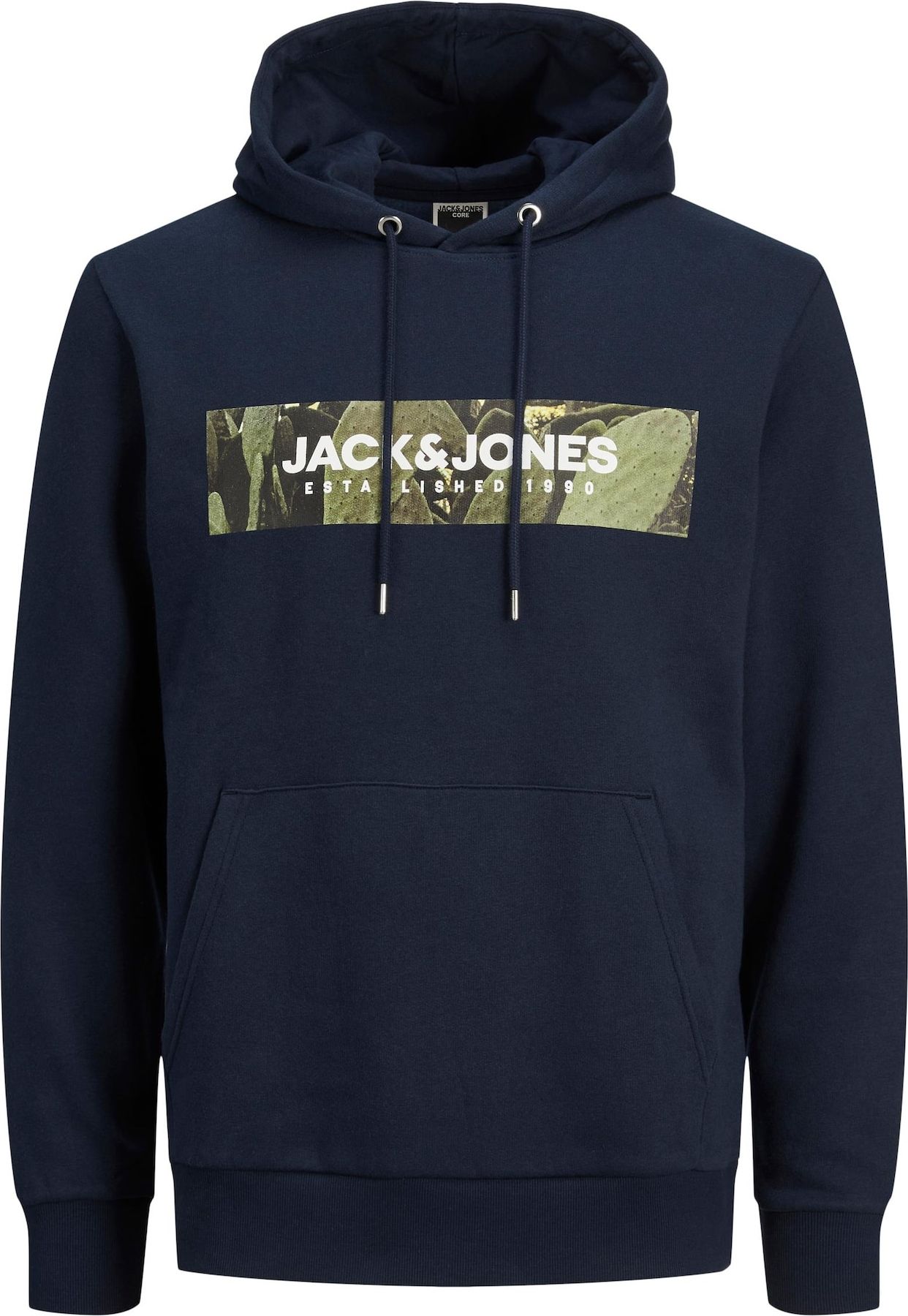 JACK & JONES Mikina 'VALLEY' námořnická modř / khaki / světle zelená / bílá