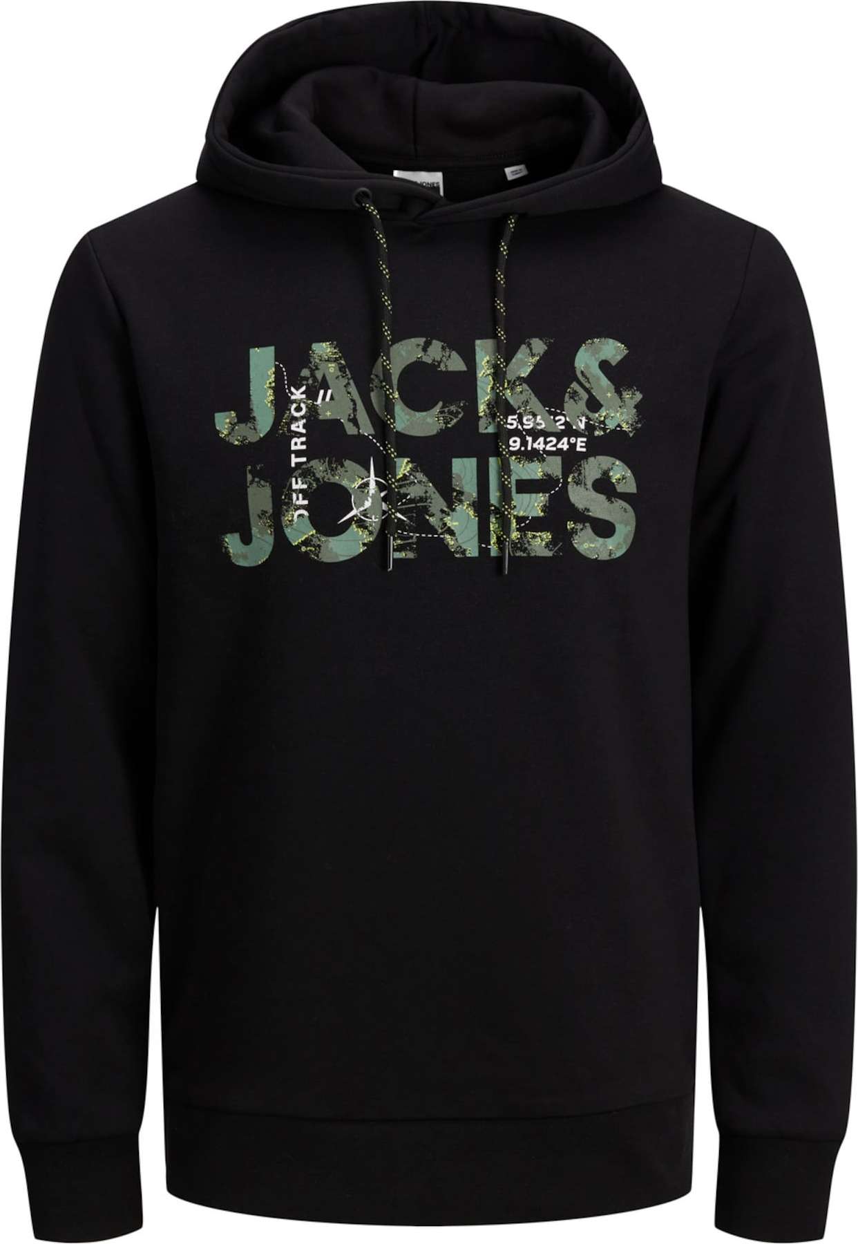 JACK & JONES Mikina žlutá / khaki / černá / bílá