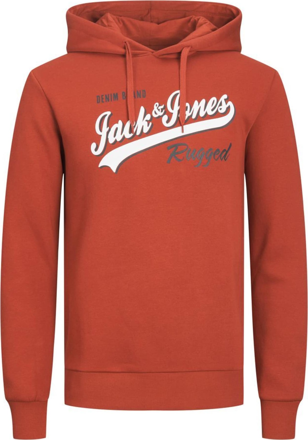 Jack & Jones Plus Mikina oranžová / černá / bílá