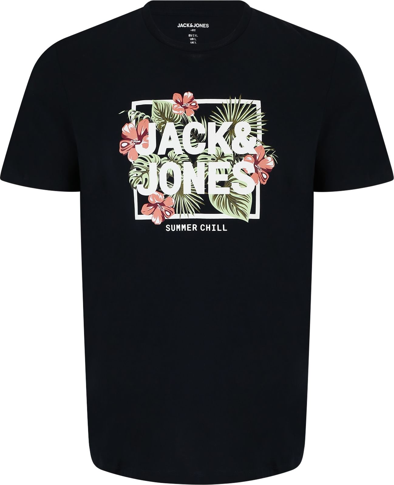 Jack & Jones Plus Tričko 'BECS' námořnická modř / zelená / starorůžová / bílá