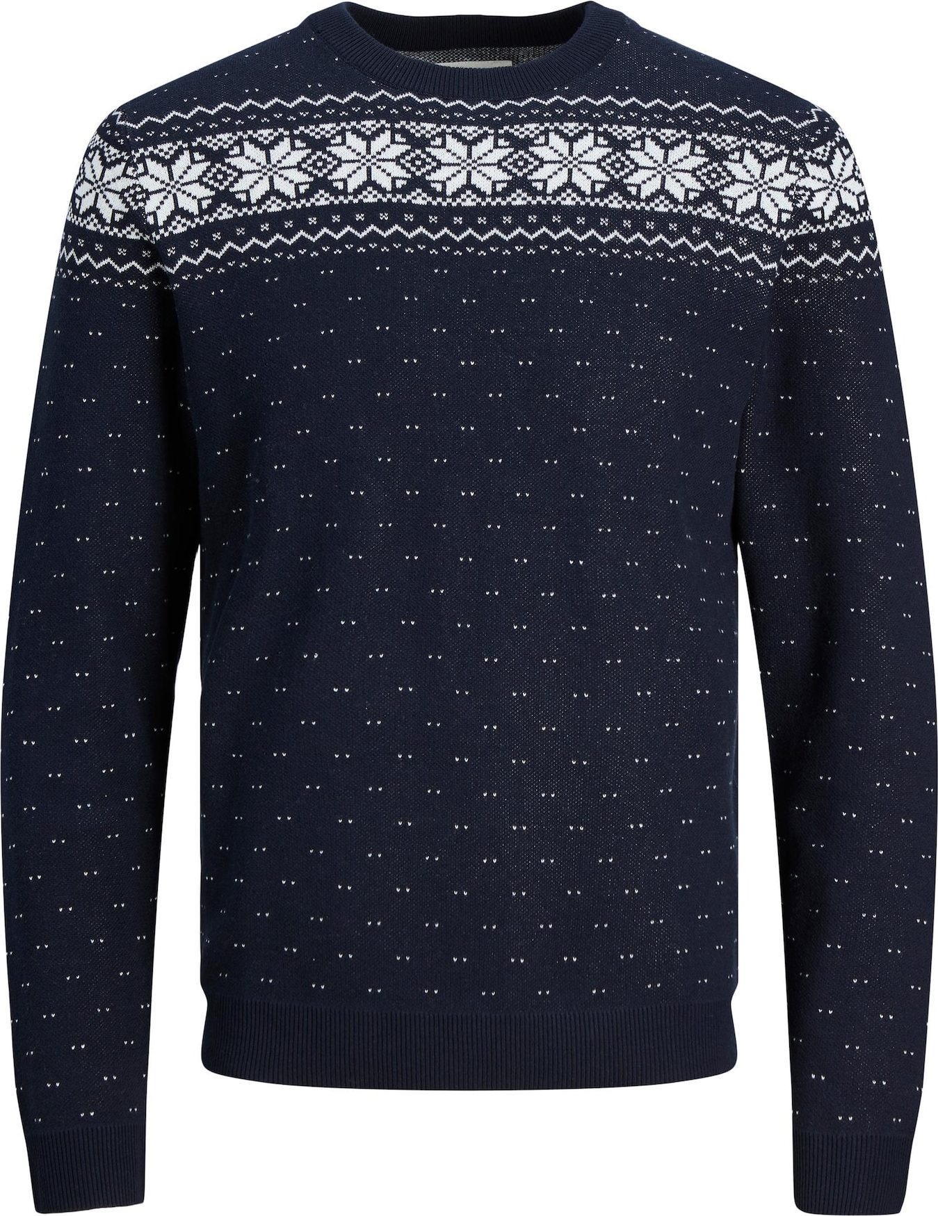 JACK & JONES Svetr 'XMAS' marine modrá / bílá