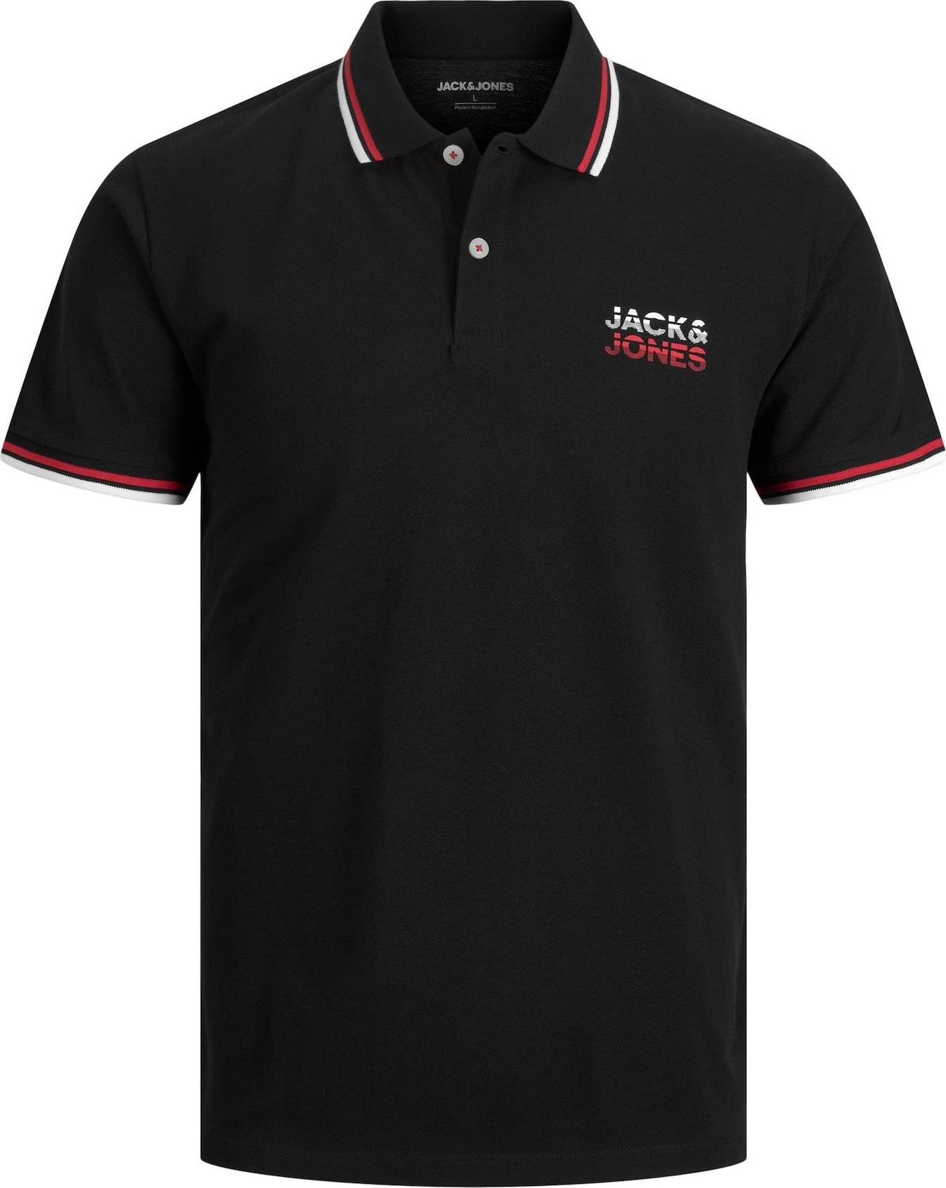 JACK & JONES Tričko 'Atlas' červená / černá / bílá