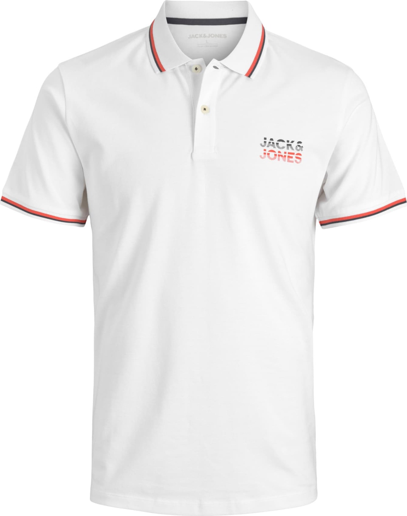 JACK & JONES Tričko 'Atlas' tmavě oranžová / černá / bílá