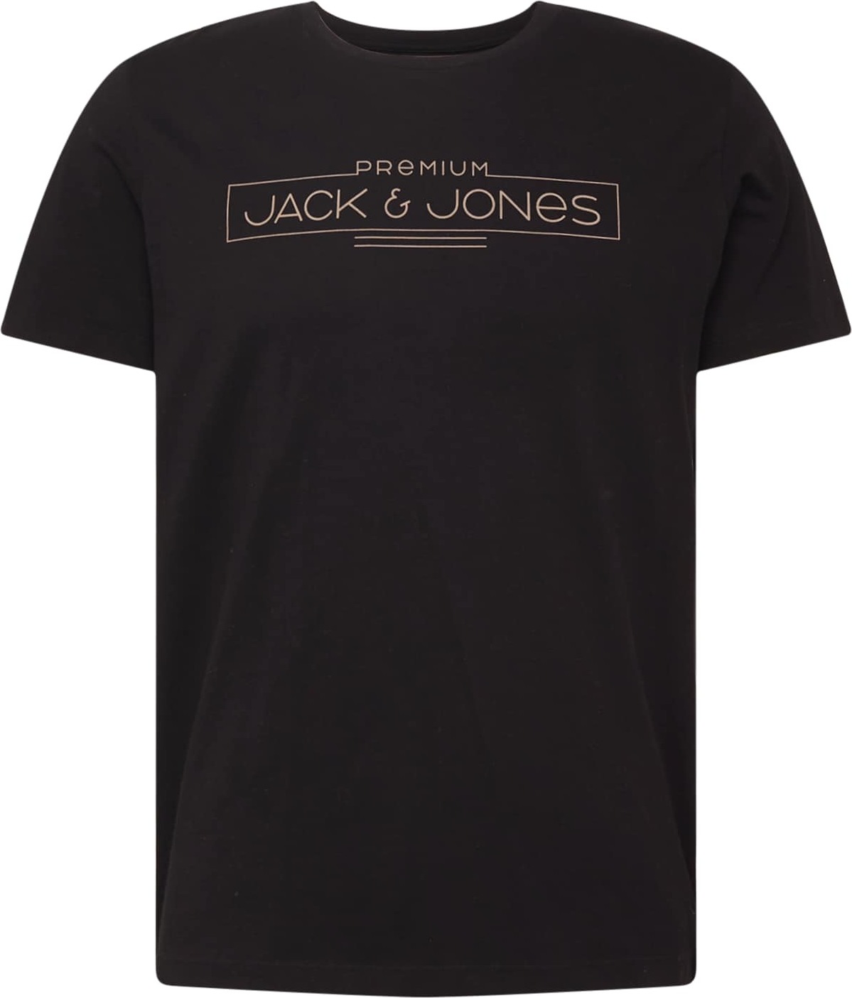 JACK & JONES Tričko 'BOOSTER' béžová / černá