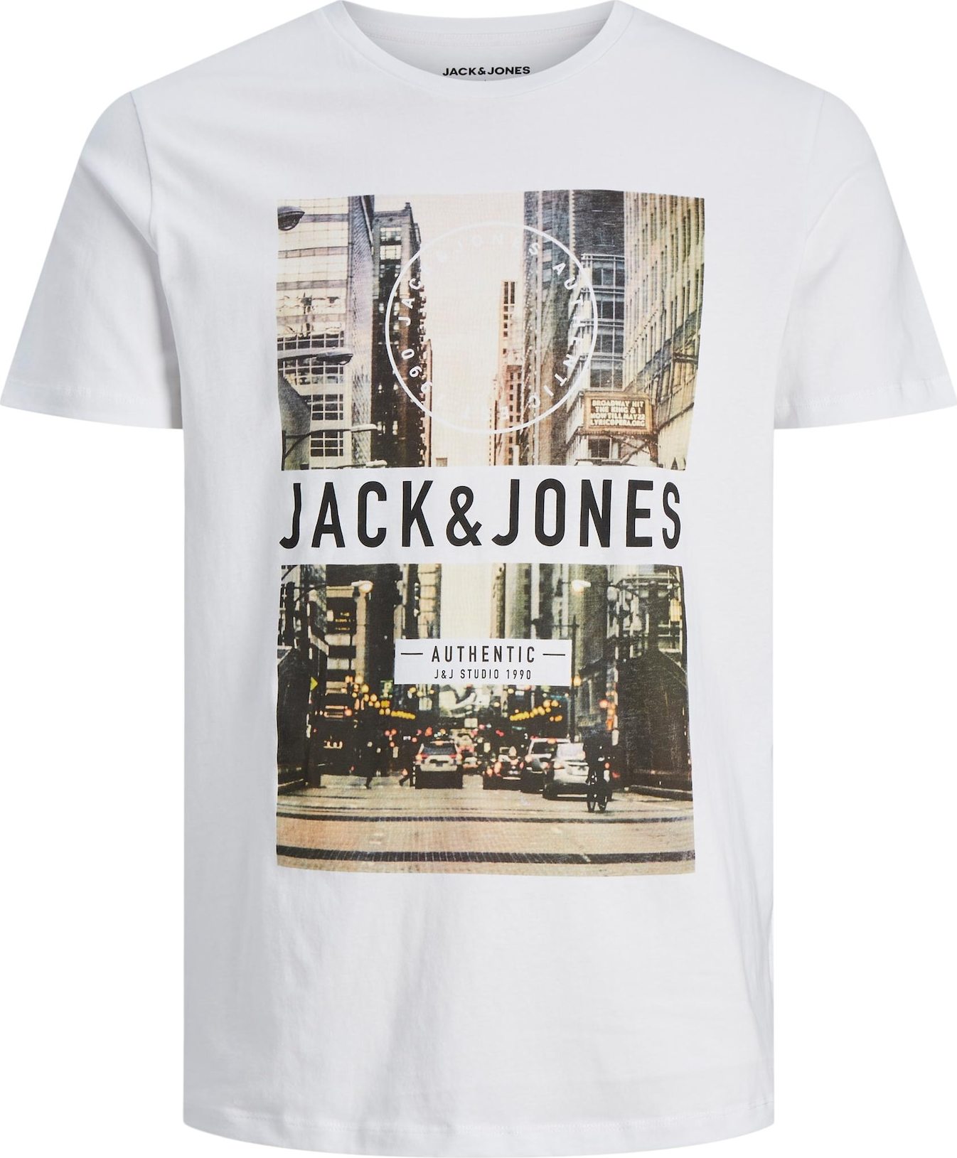 JACK & JONES Tričko 'Garner' béžová / zelená / černá / bílá