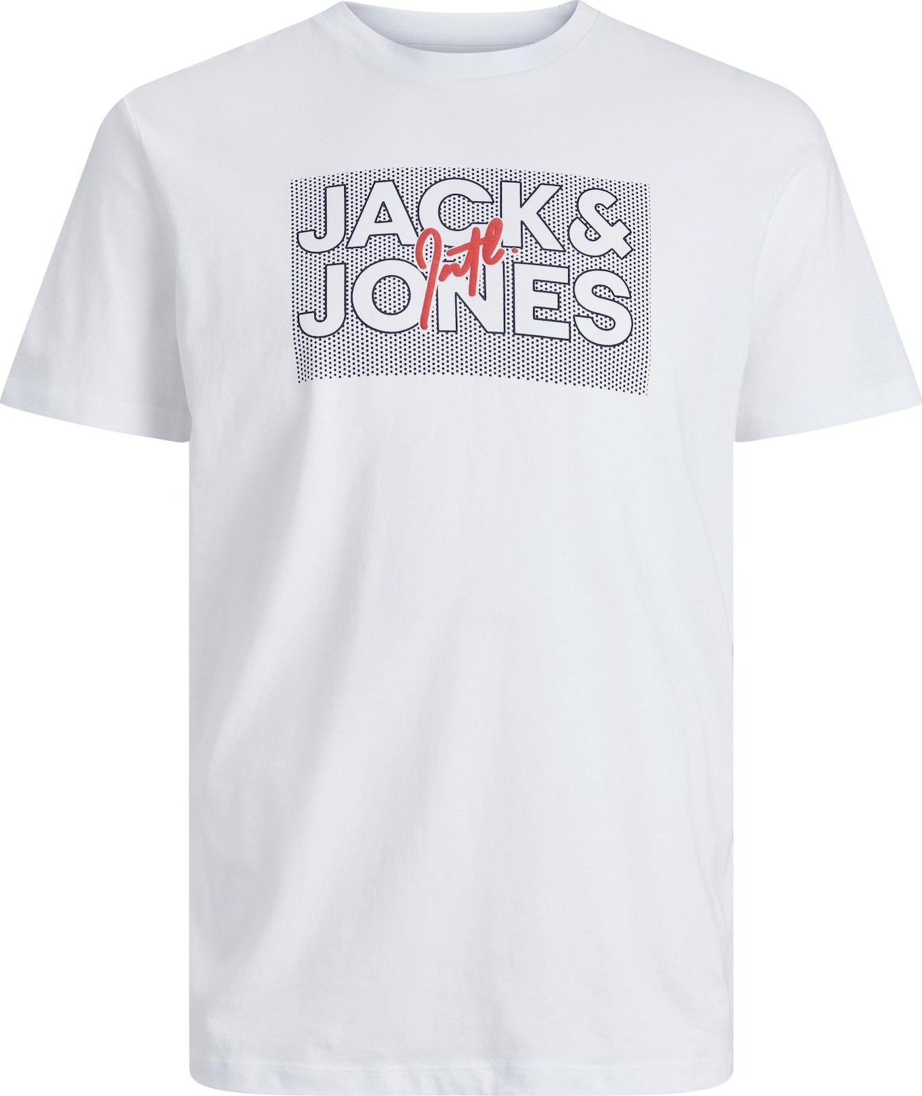 JACK & JONES Tričko 'MARIUS' tmavě modrá / jasně červená / bílá