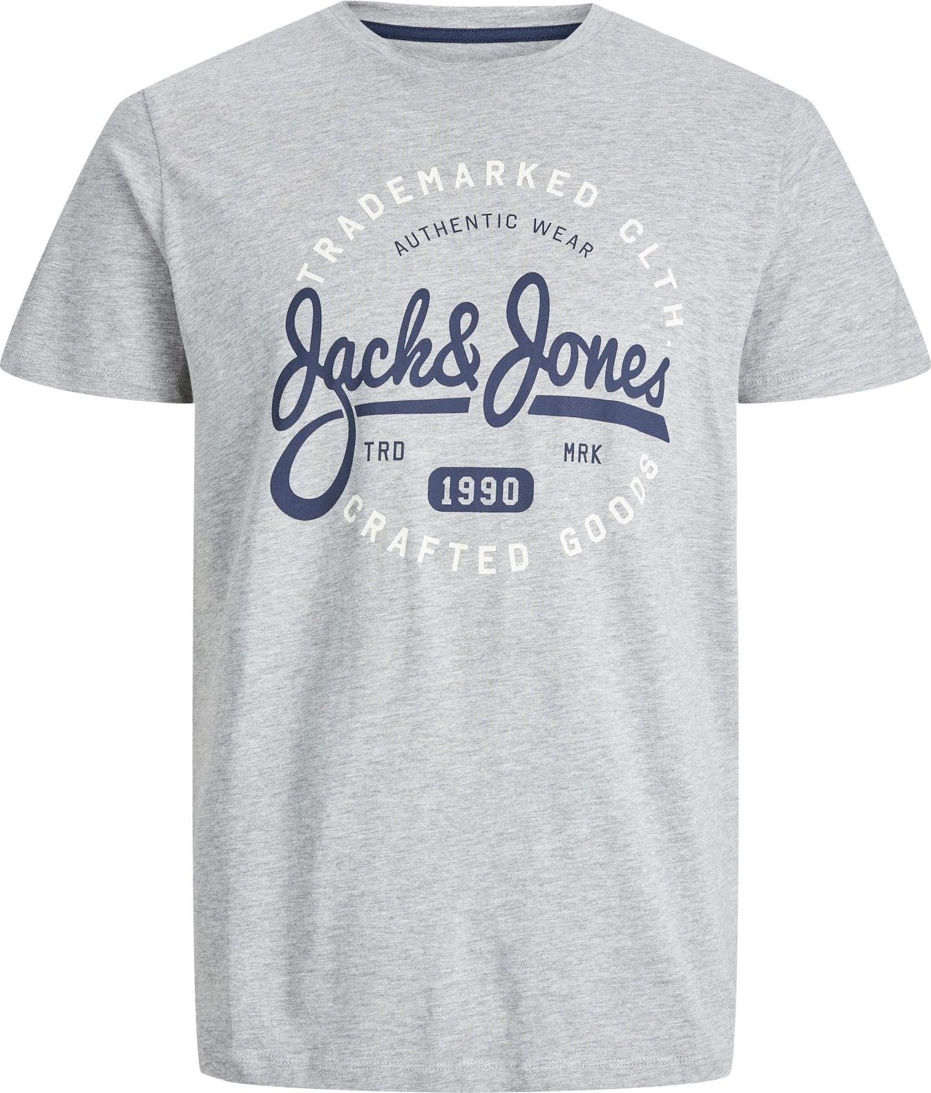 JACK & JONES Tričko 'MIKK' tmavě modrá / šedý melír / bílá