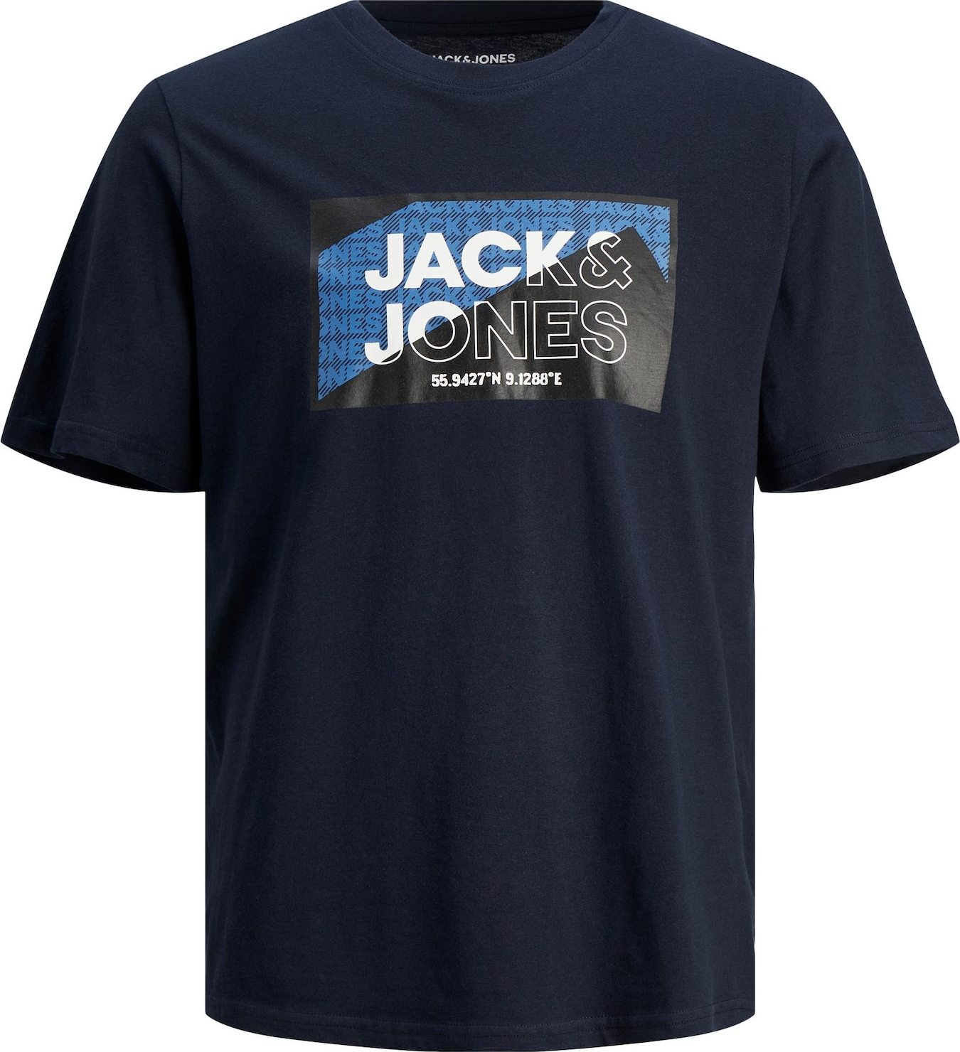 JACK & JONES Tričko námořnická modř / azurová / černá / bílá