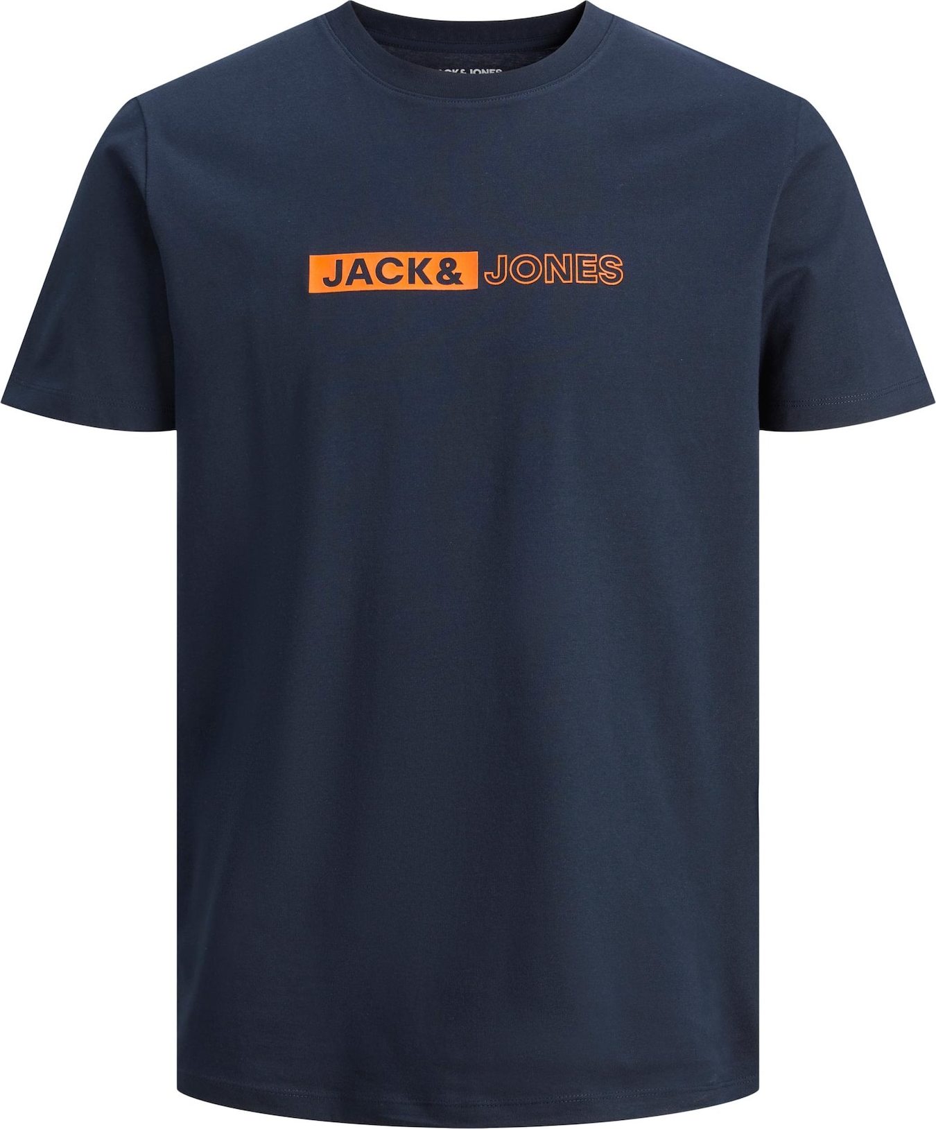 JACK & JONES Tričko 'Neo' noční modrá / oranžová